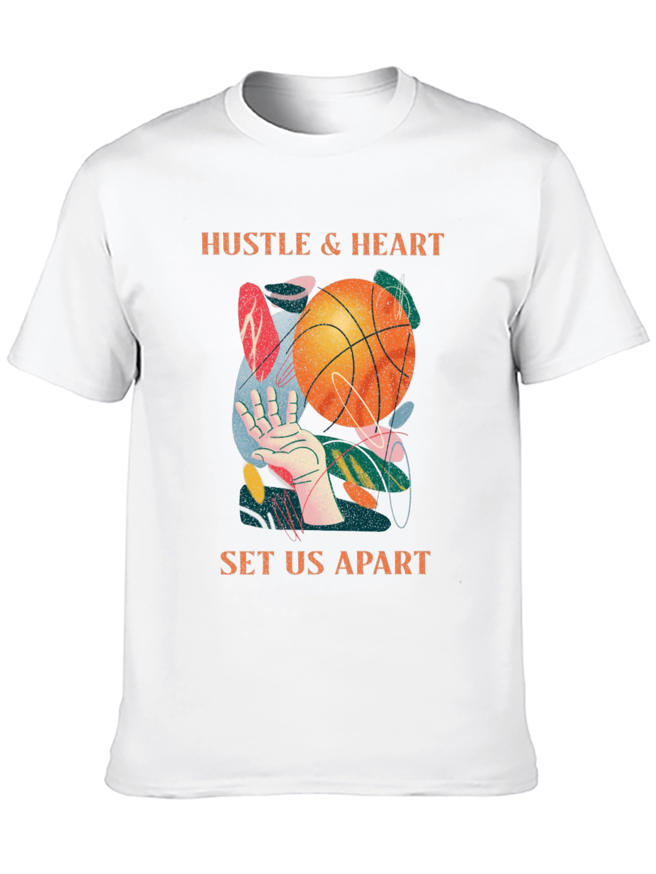 Hustle & Heart Basketball Graphic T-Shirt