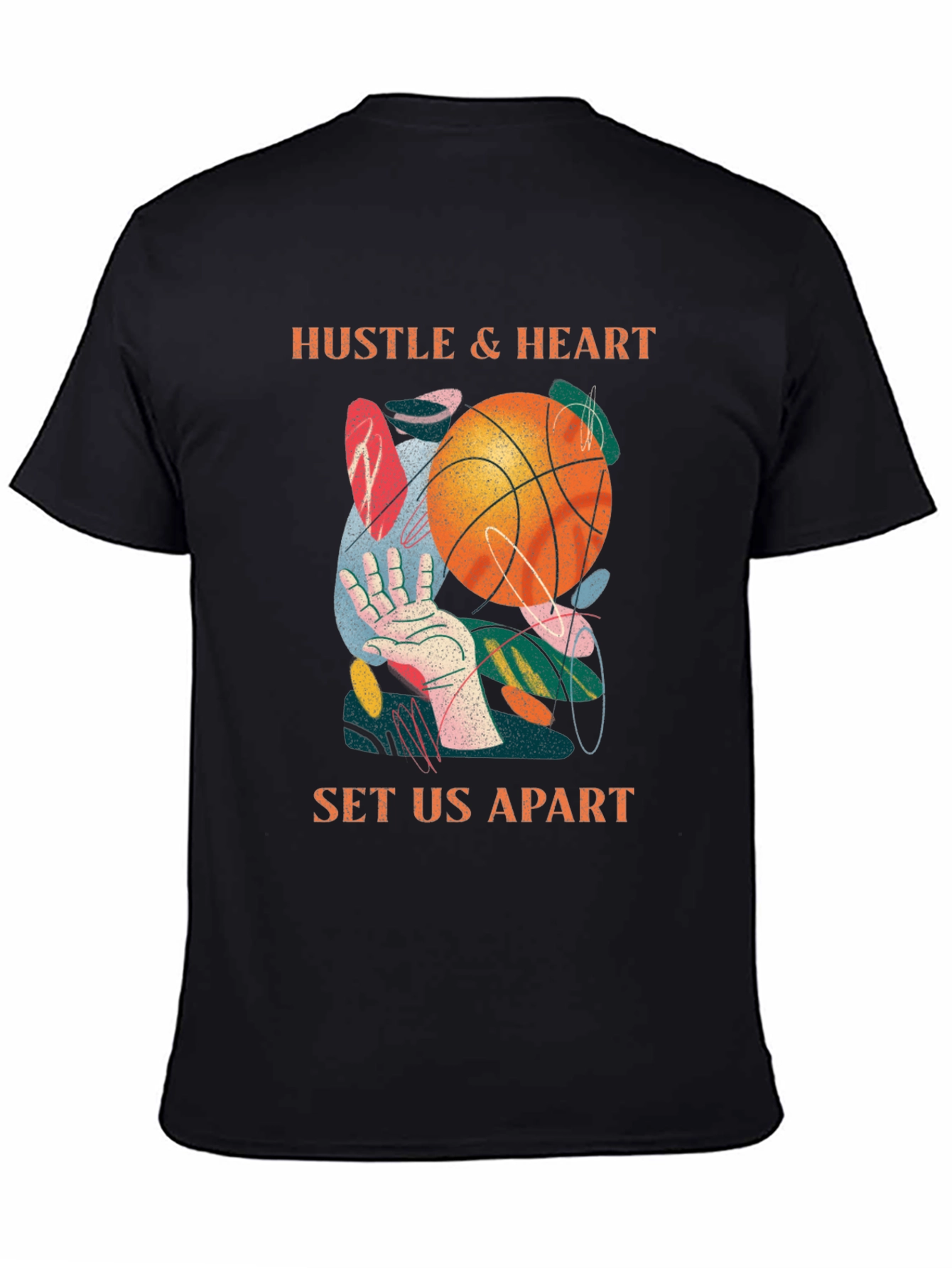 Hustle & Heart Basketball Graphic T-Shirt