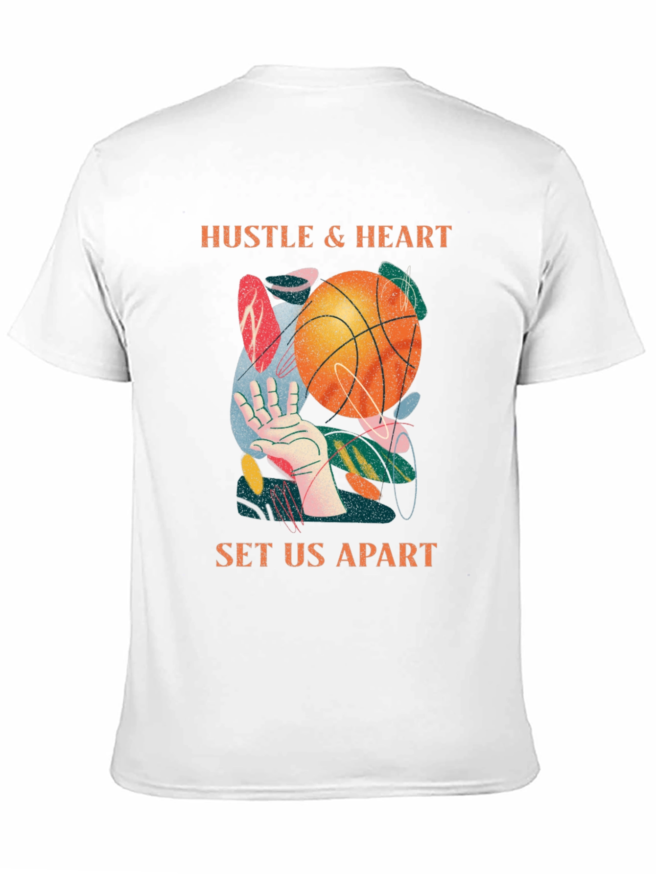 Hustle & Heart Basketball Graphic T-Shirt