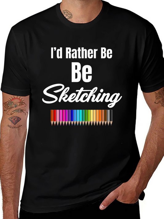 Sketching Artist T-Shirt - Colorful Pencils Graphic