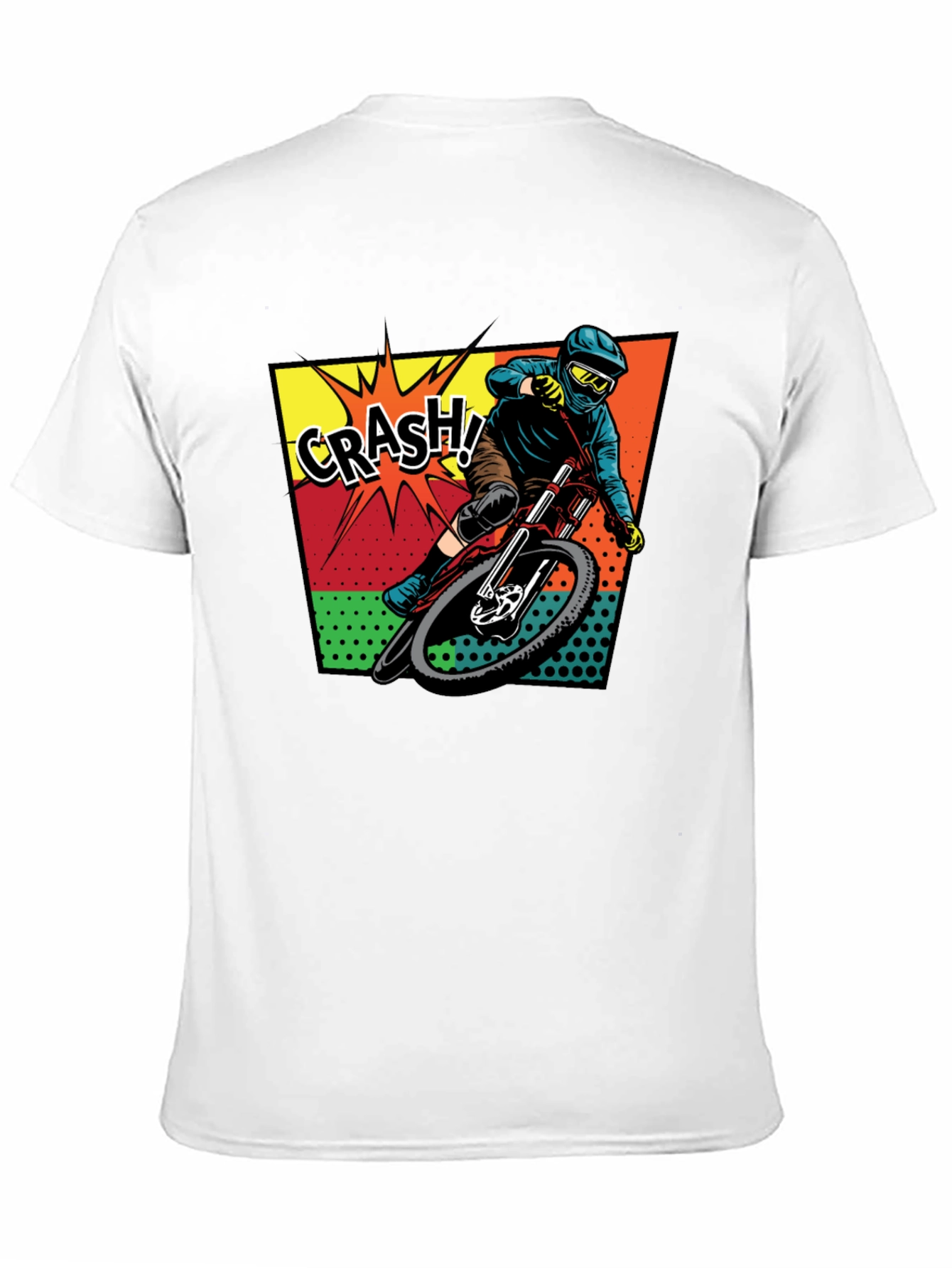 Mens Black Mountain Biking Crash! Graphic T-Shirt