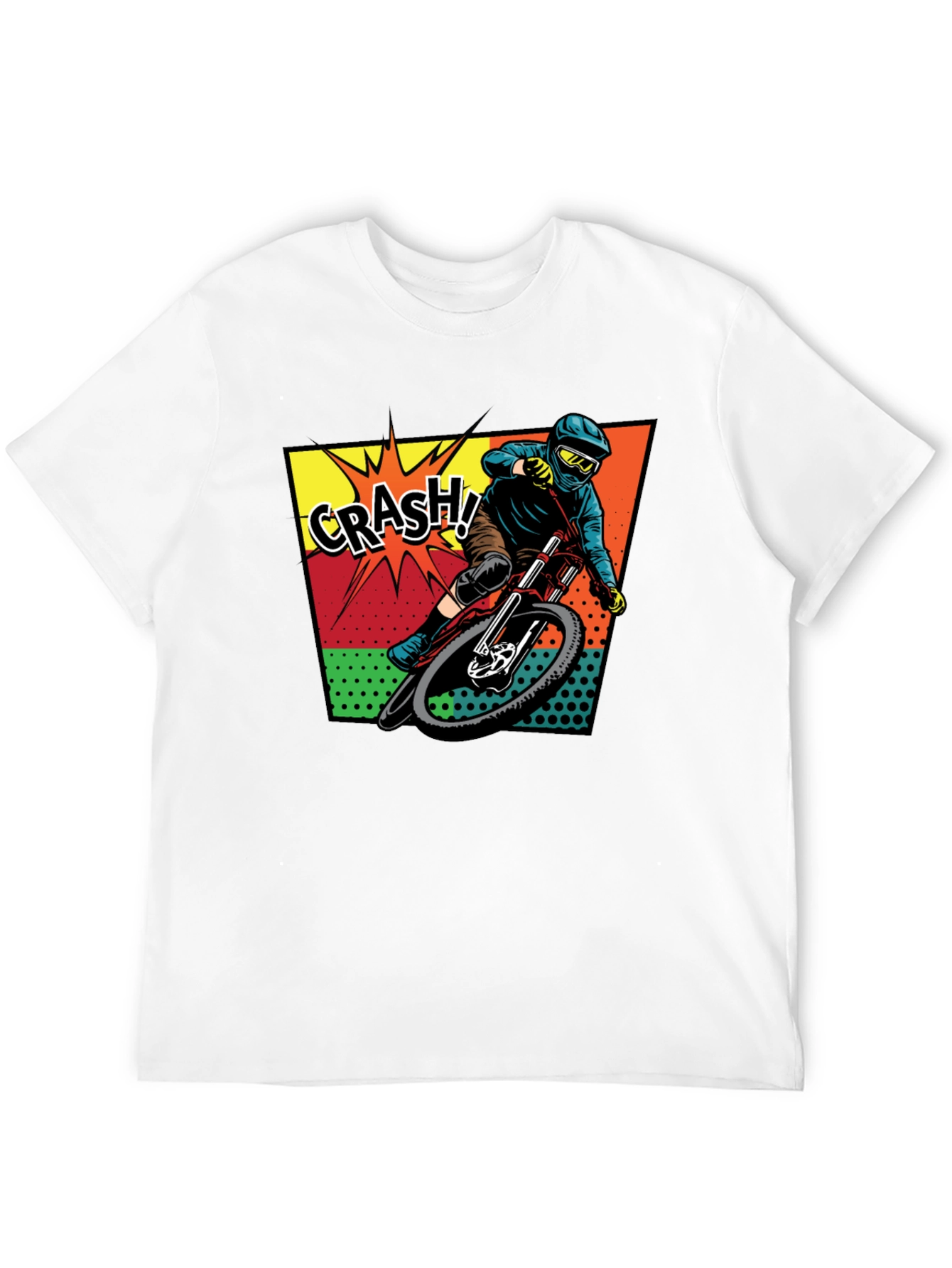 Mens Black Mountain Biking Crash! Graphic T-Shirt