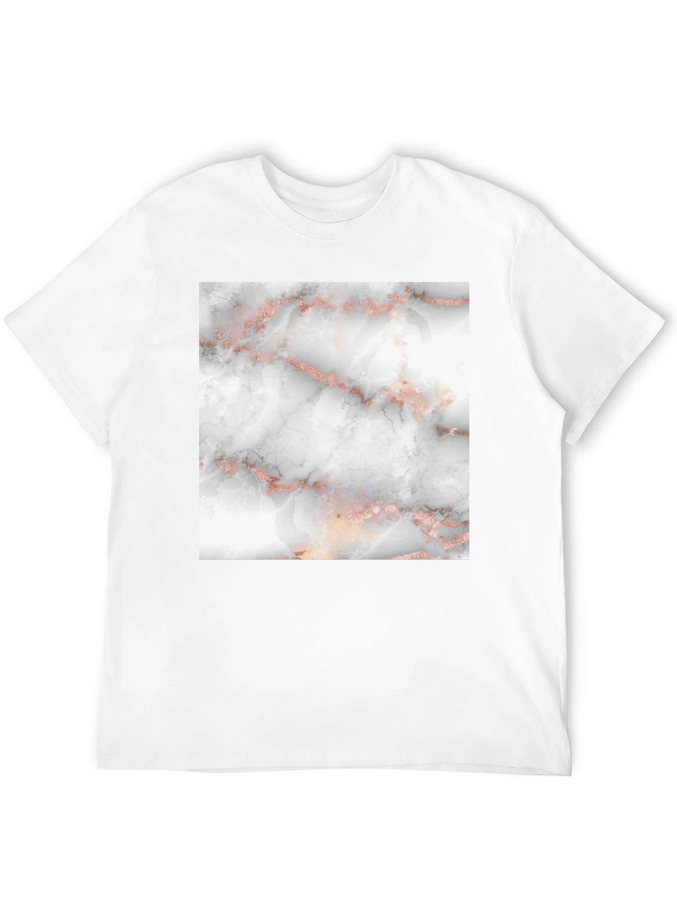 Stylish Black T-Shirt with Marble Design