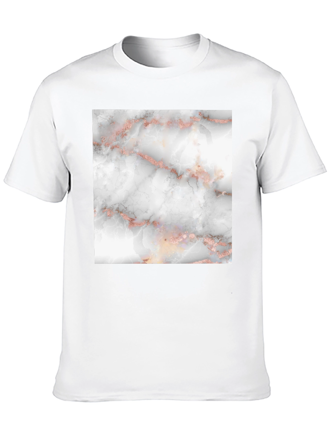 Stylish Black T-Shirt with Marble Design