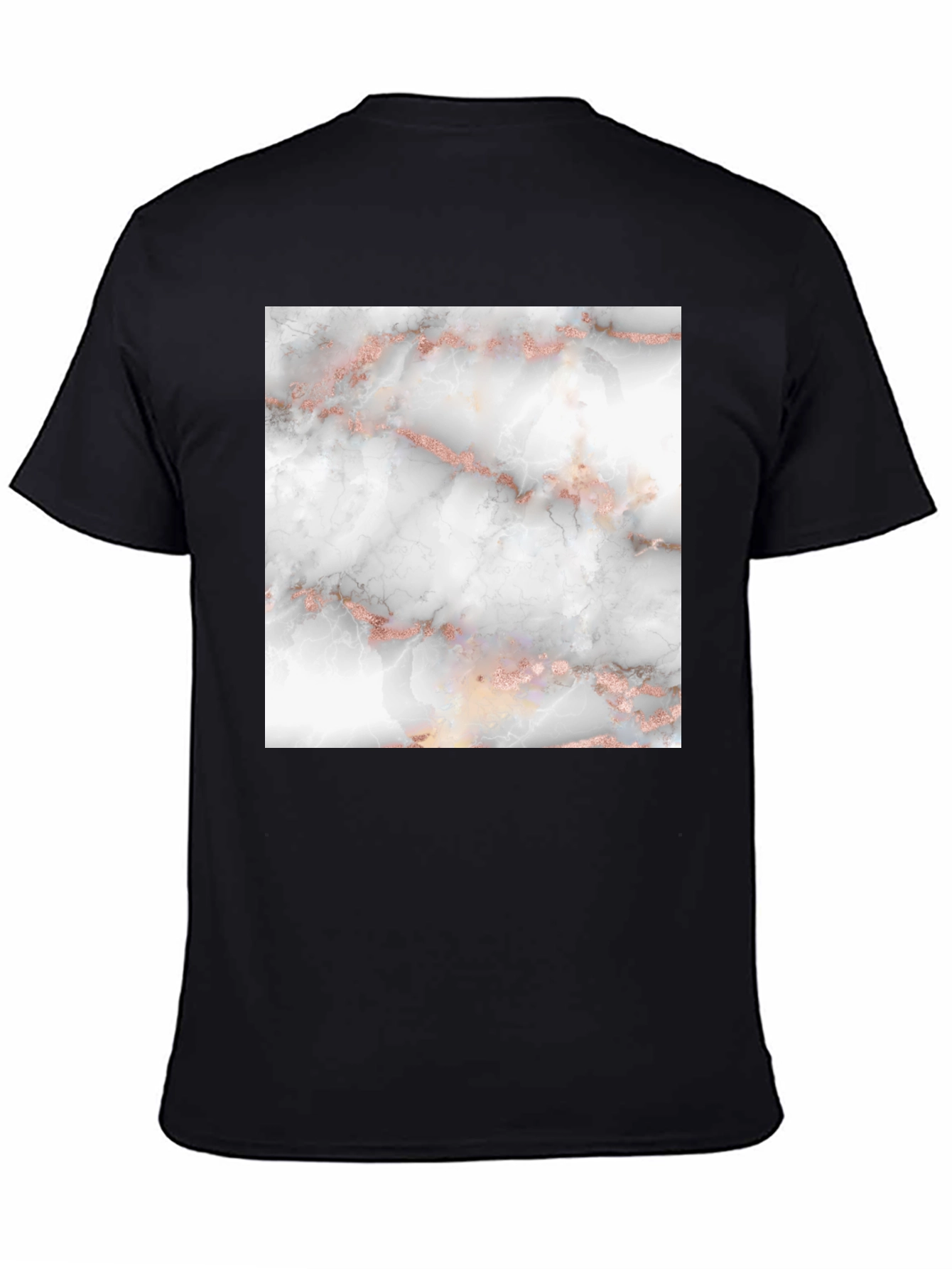 Stylish Black T-Shirt with Marble Design