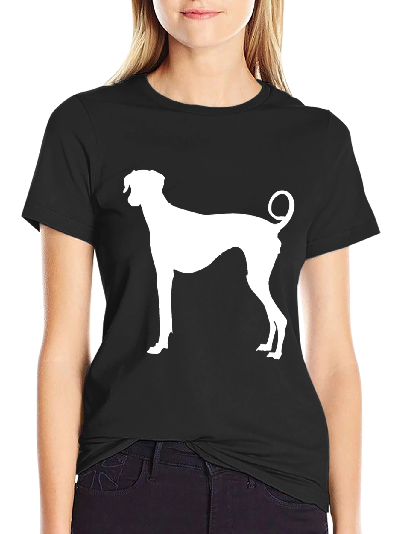 Dog Silhouette Black T-Shirt
