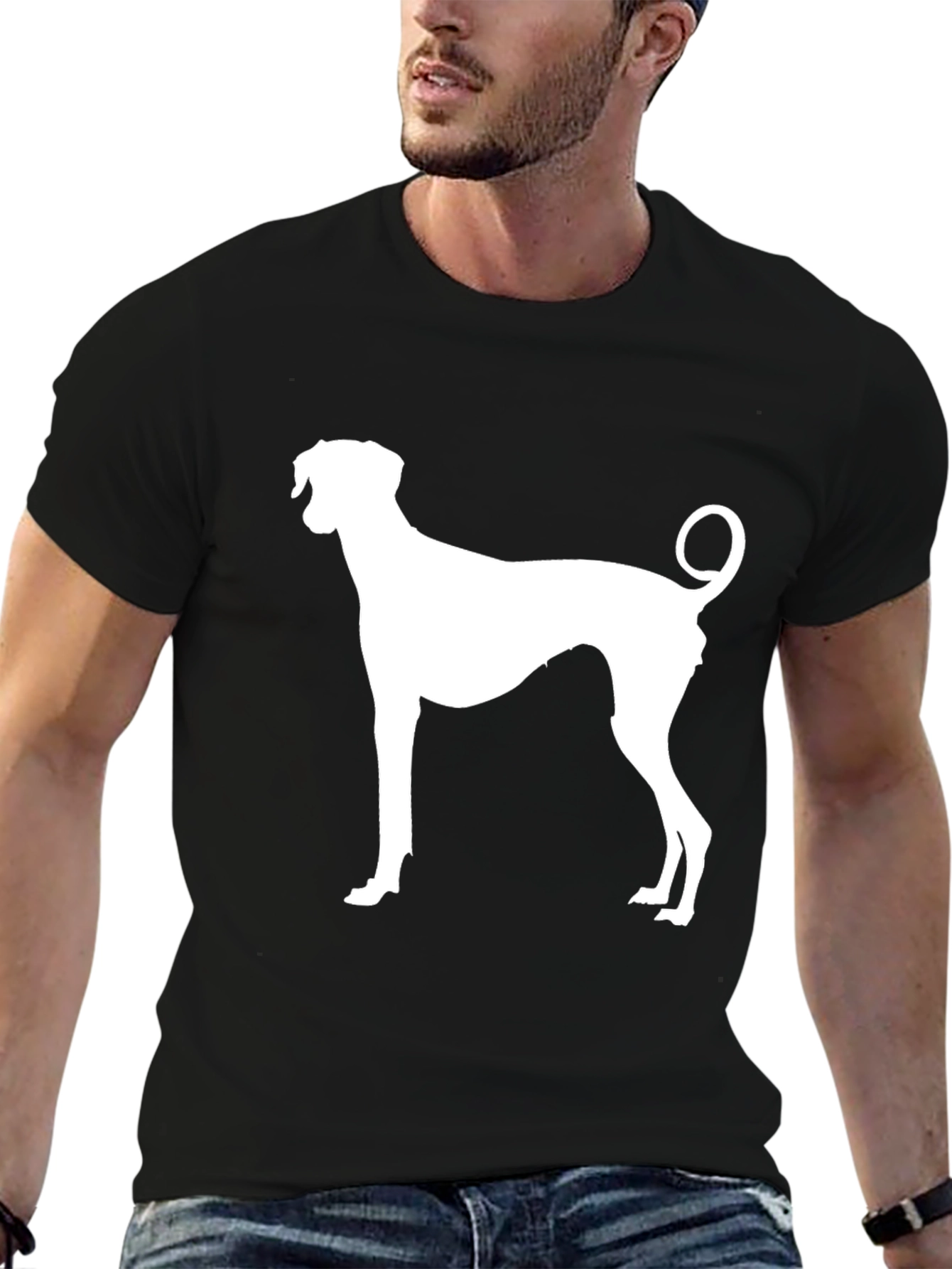 Dog Silhouette Black T-Shirt