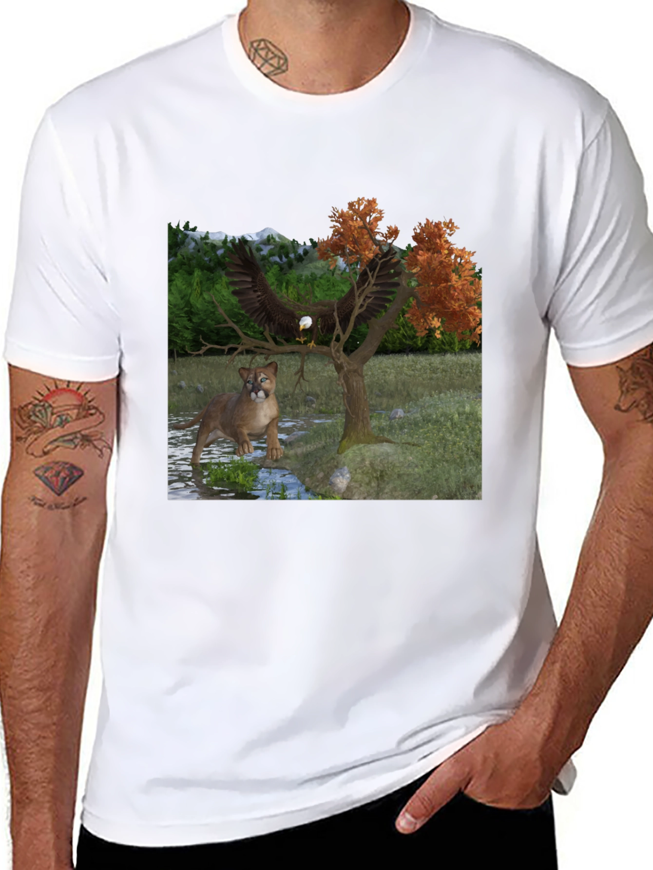 Eagle and Cougar Graphic Tee