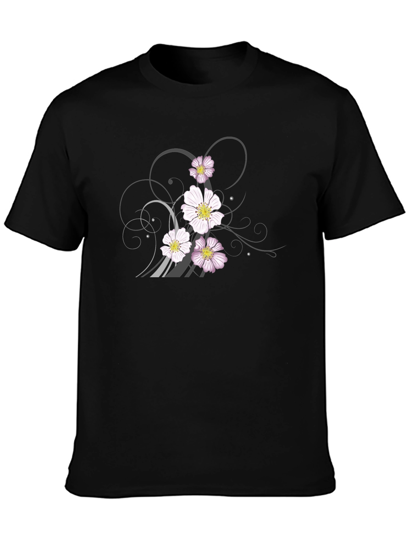 Floral Graphic Black T-Shirt