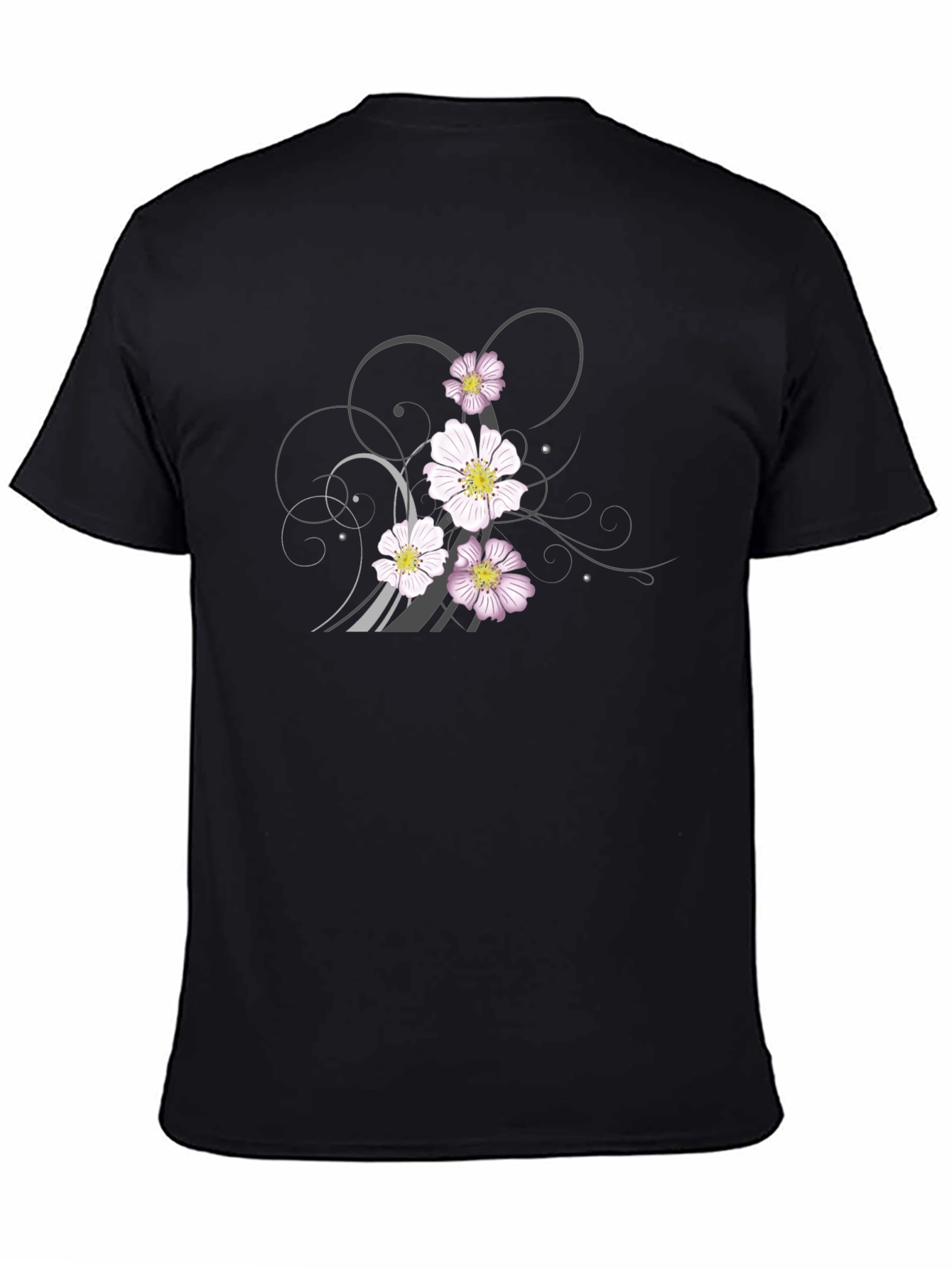 Floral Graphic Black T-Shirt