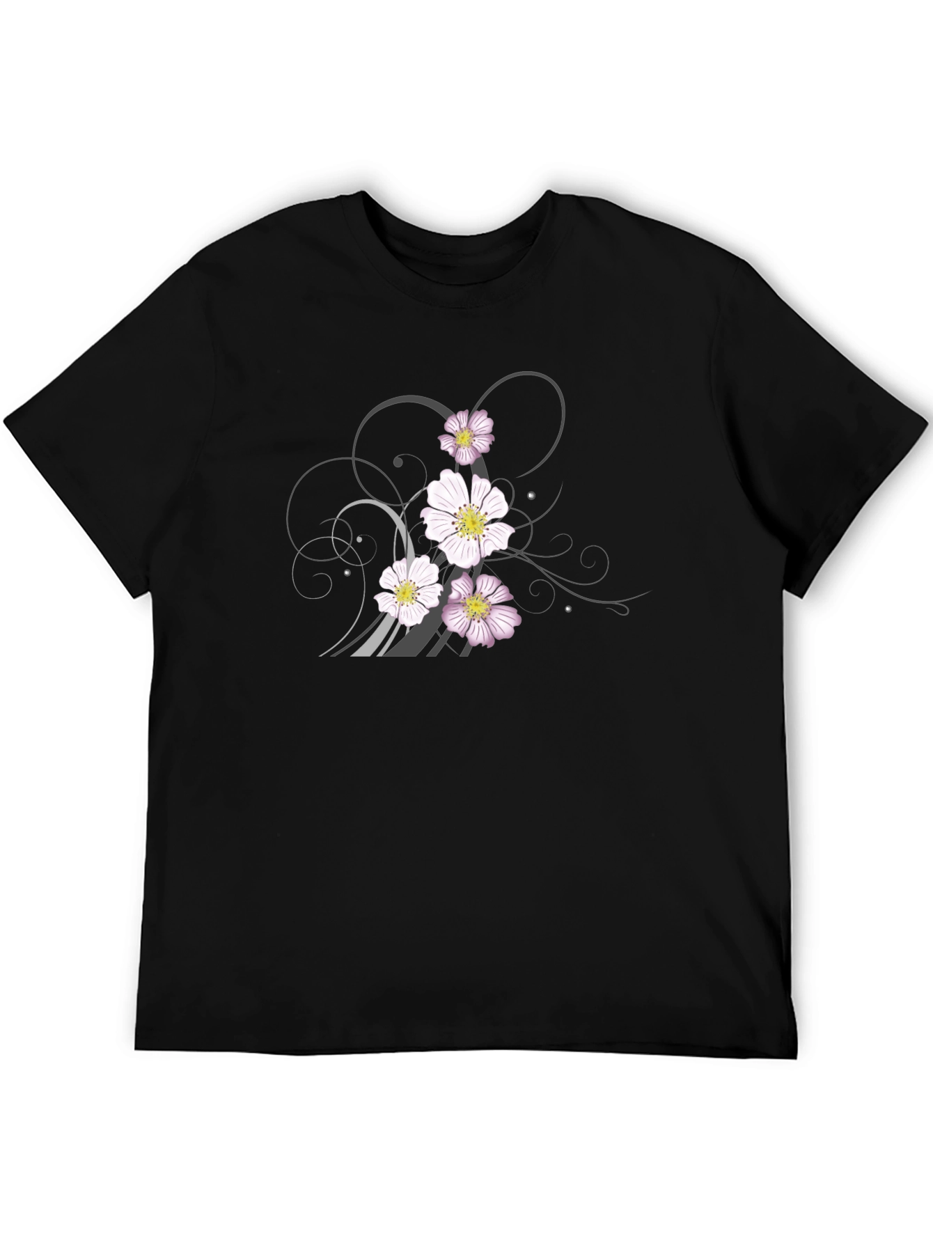 Floral Graphic Black T-Shirt
