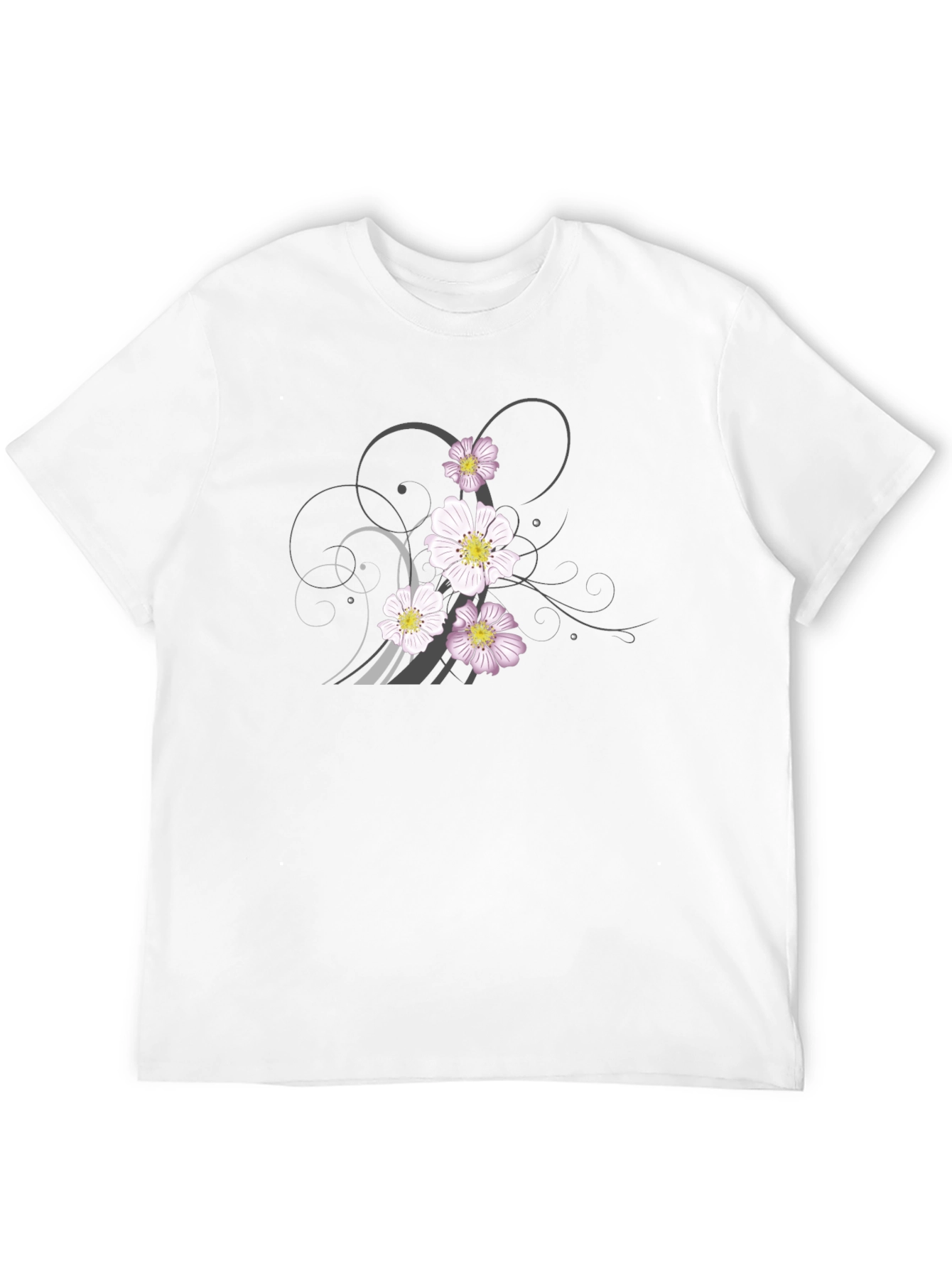 Floral Graphic Black T-Shirt