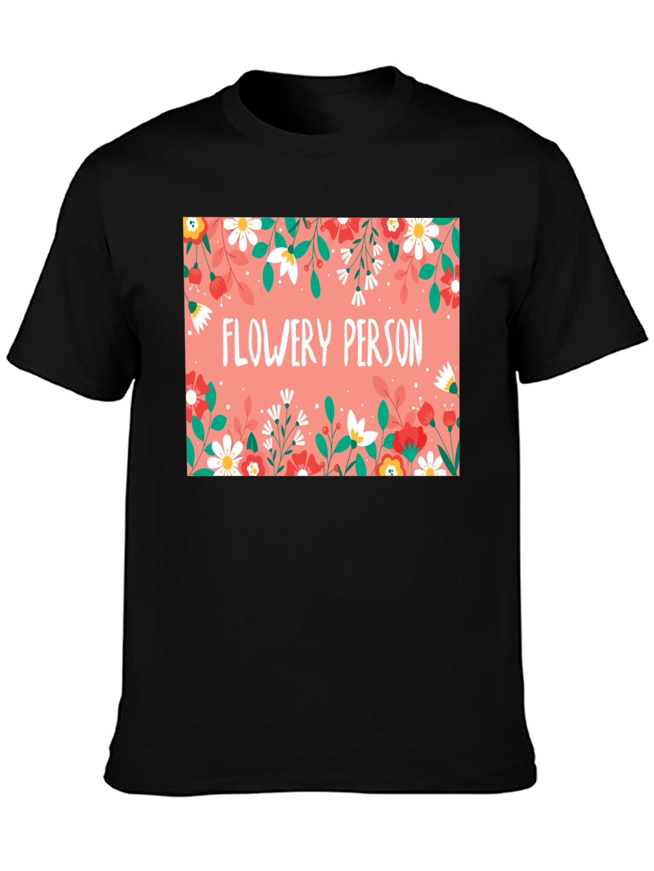 Flowery Person Graphic T-Shirt