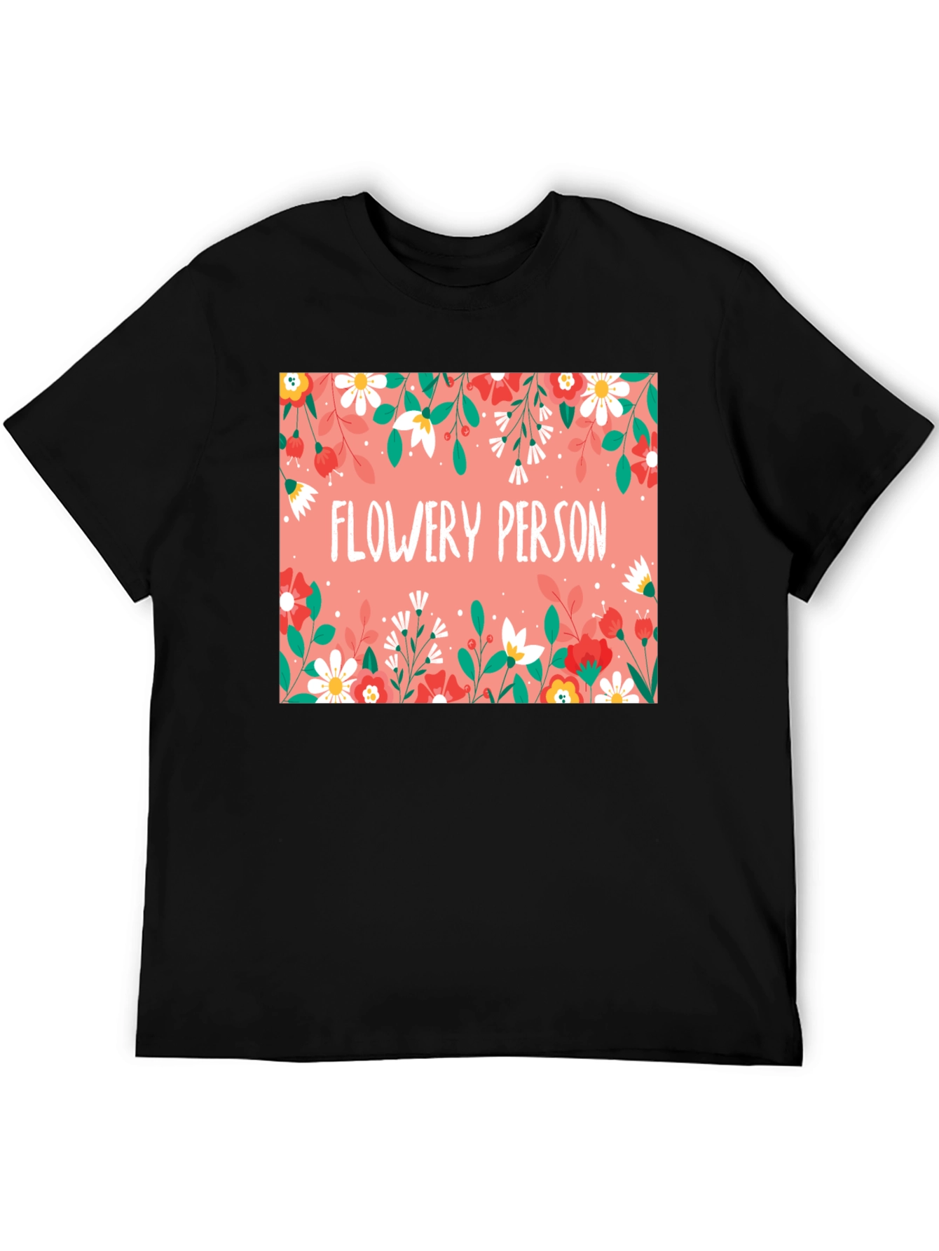 Flowery Person Graphic T-Shirt