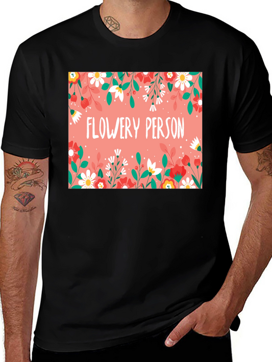 Flowery Person Graphic T-Shirt