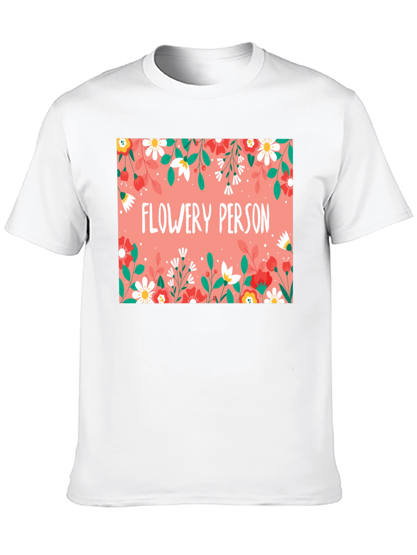 Flowery Person Graphic T-Shirt