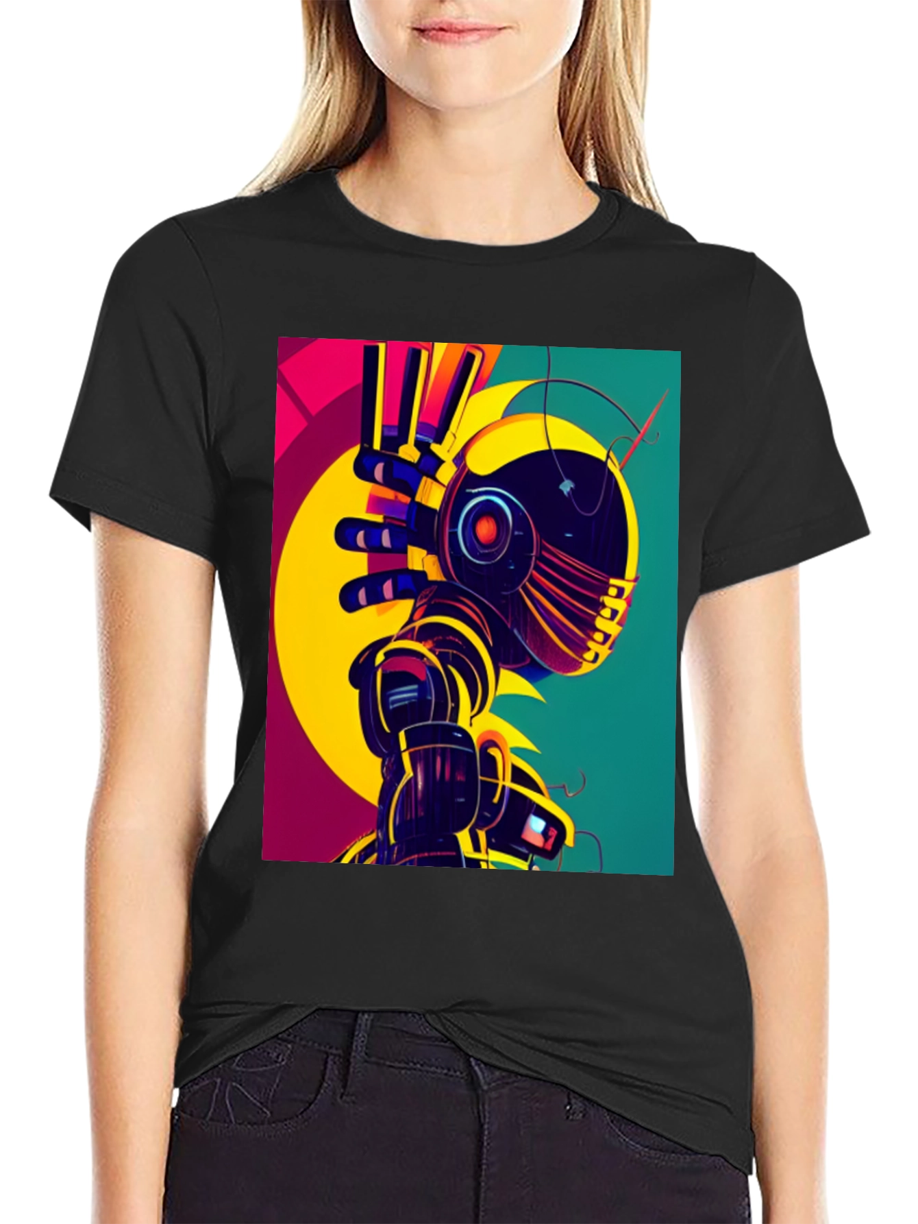 Retro Robot Graphic Tee - Unique Design