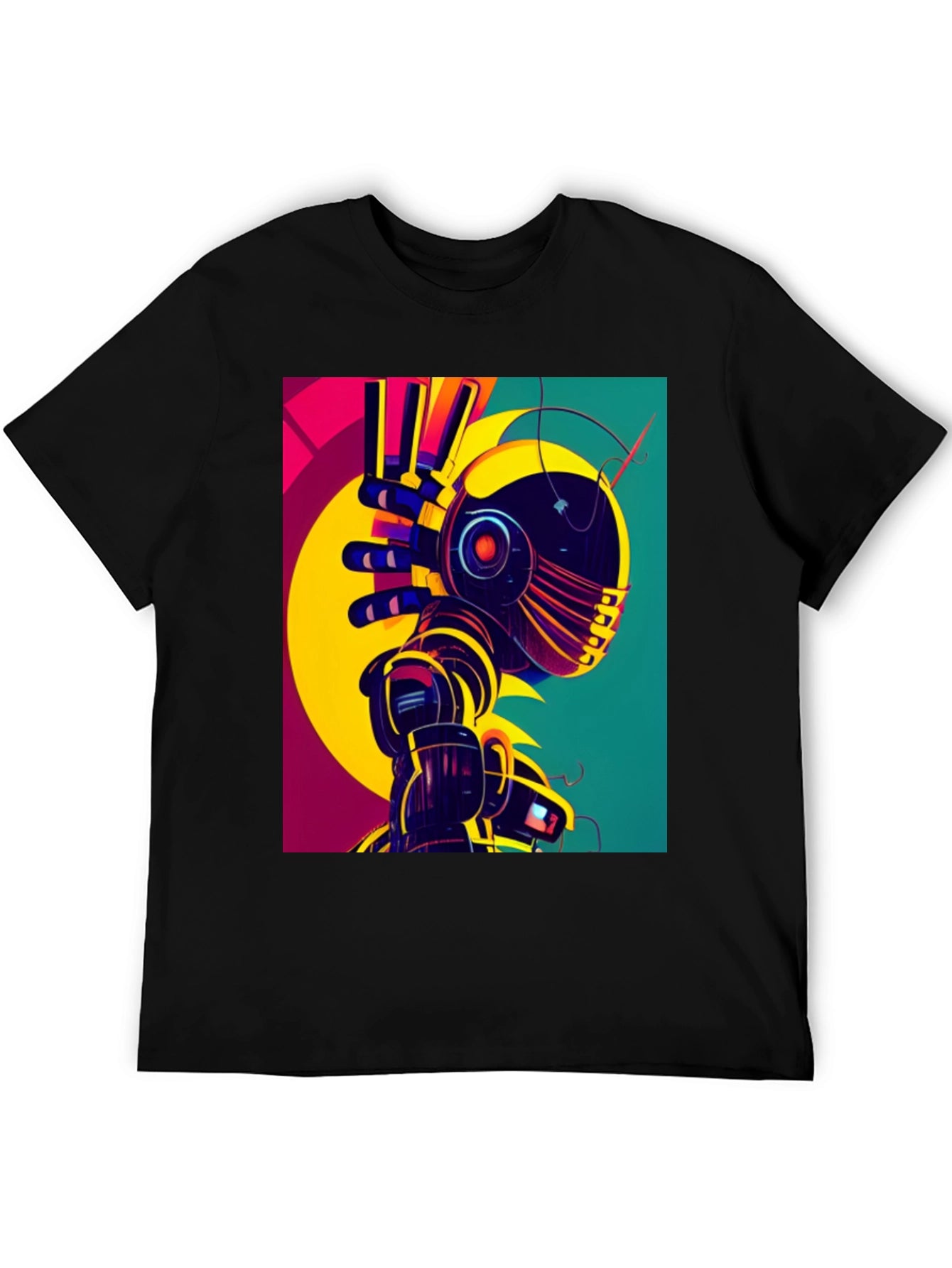 Retro Robot Graphic Tee - Unique Design