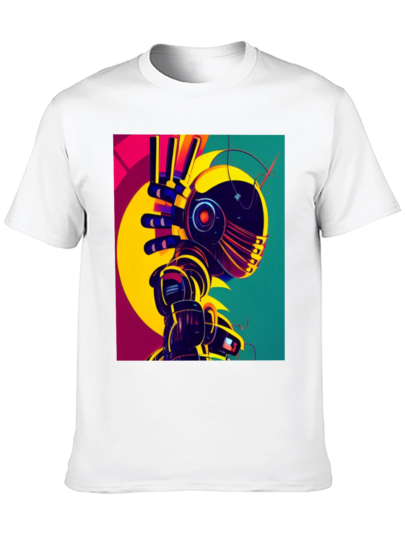 Retro Robot Graphic Tee - Unique Design