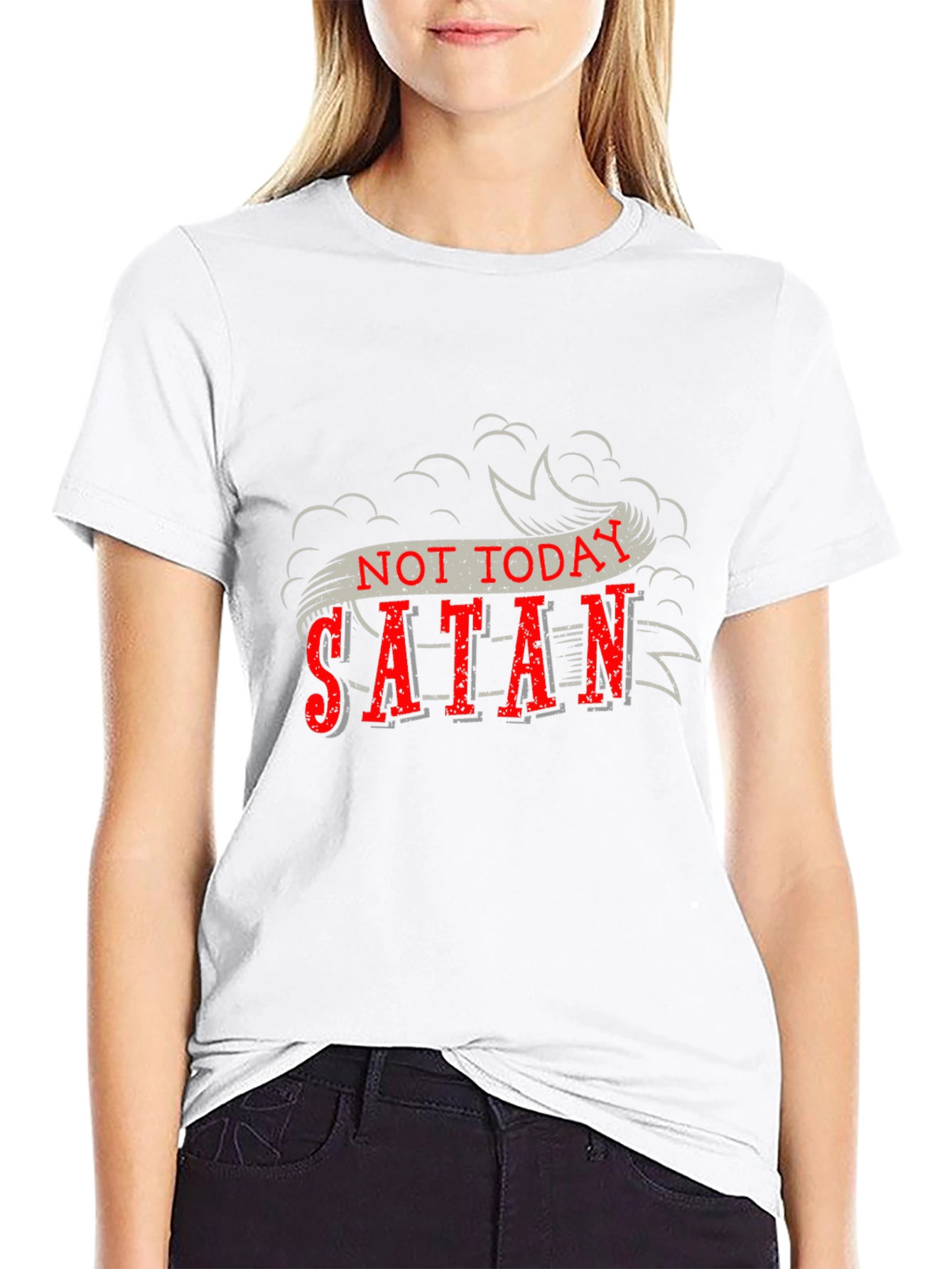 Not Today Satan Graphic Tee - Bold Religious Statement