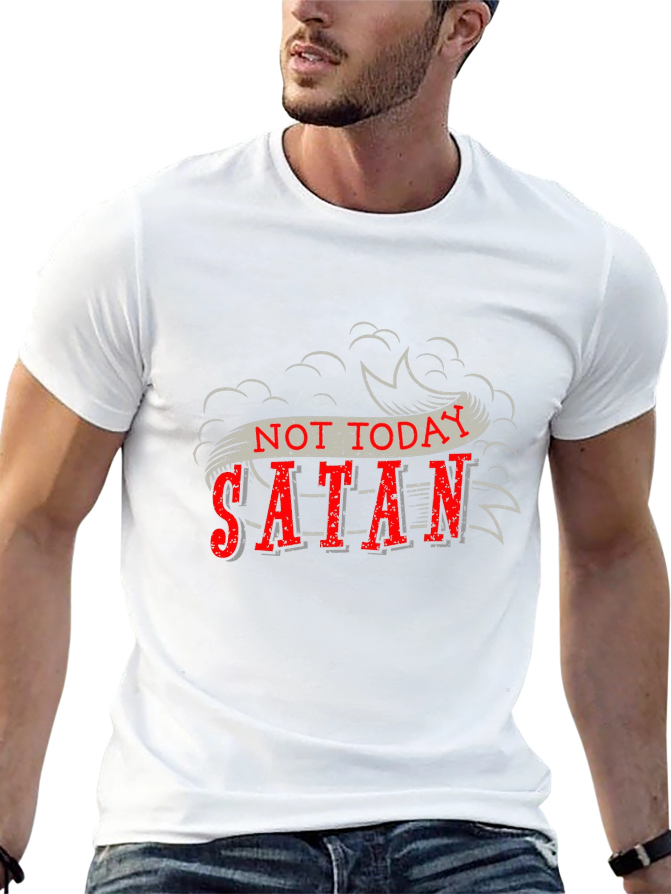 Not Today Satan Graphic Tee - Bold Religious Statement