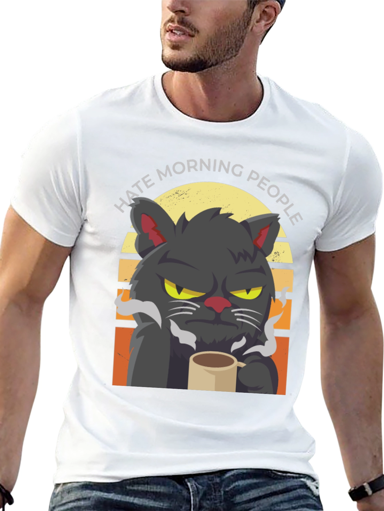 Hate Morning People Grumpy Cat Coffee T-Shirt