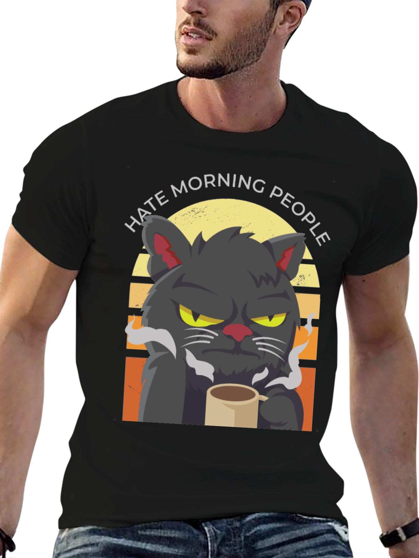 Hate Morning People Grumpy Cat Coffee T-Shirt