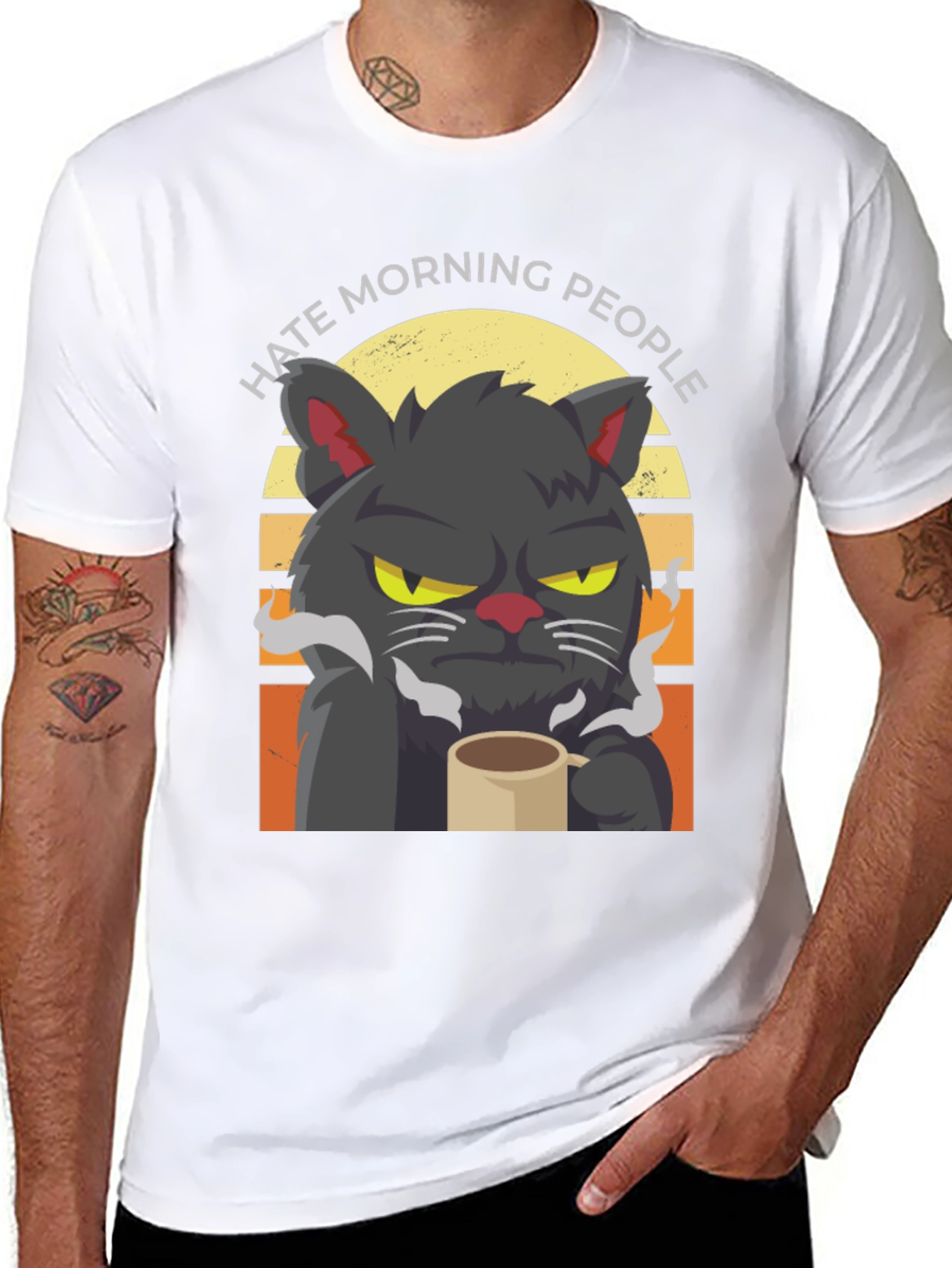 Hate Morning People Grumpy Cat Coffee T-Shirt