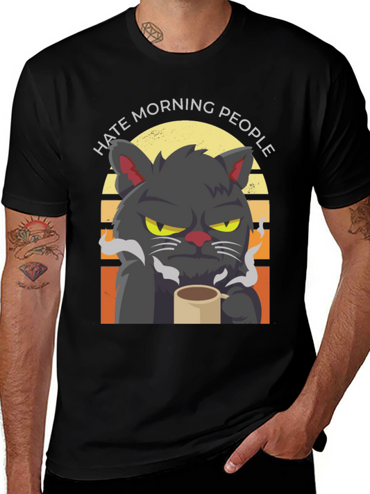 Hate Morning People Grumpy Cat Coffee T-Shirt