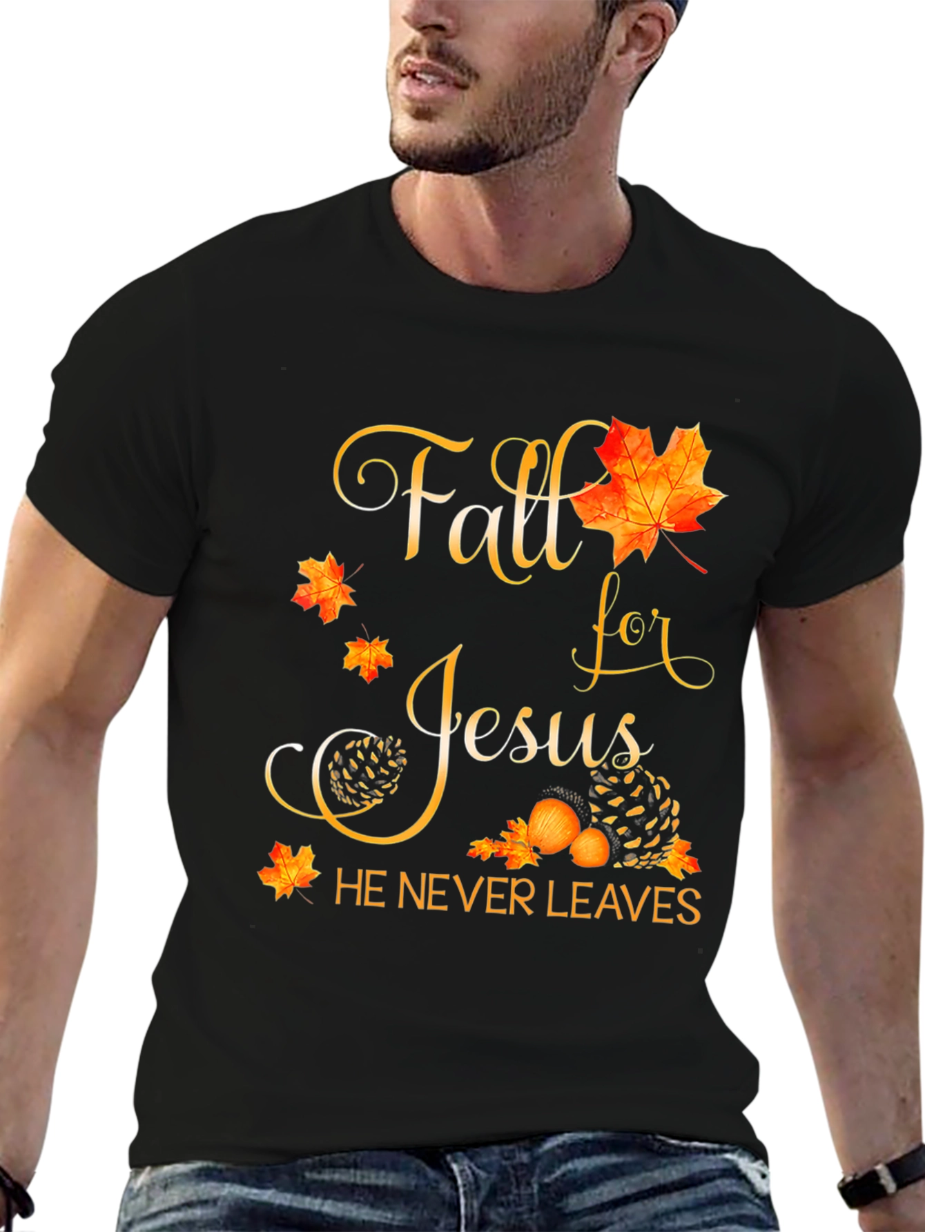 Fall for Jesus Black T-Shirt