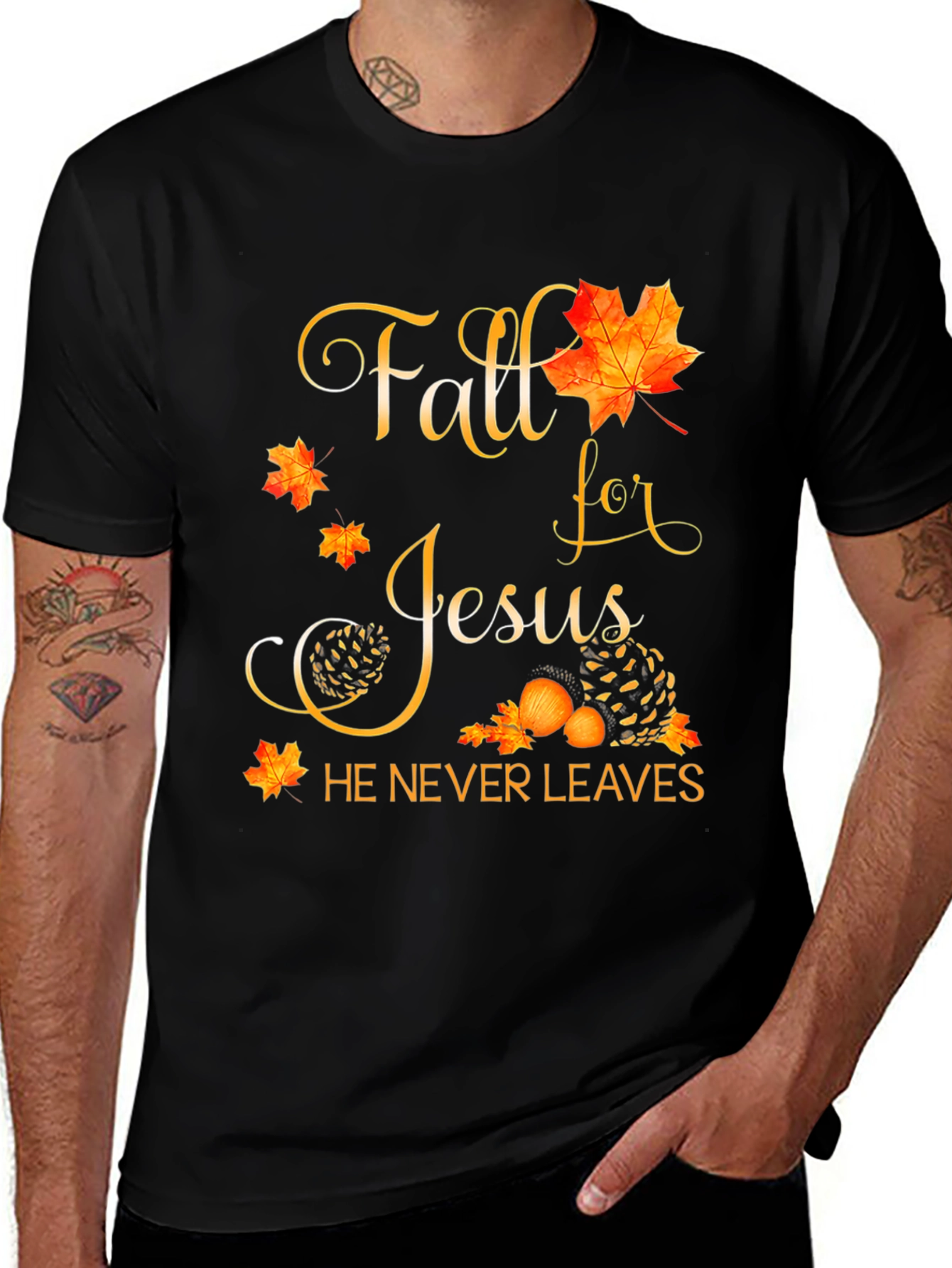 Fall for Jesus Black T-Shirt