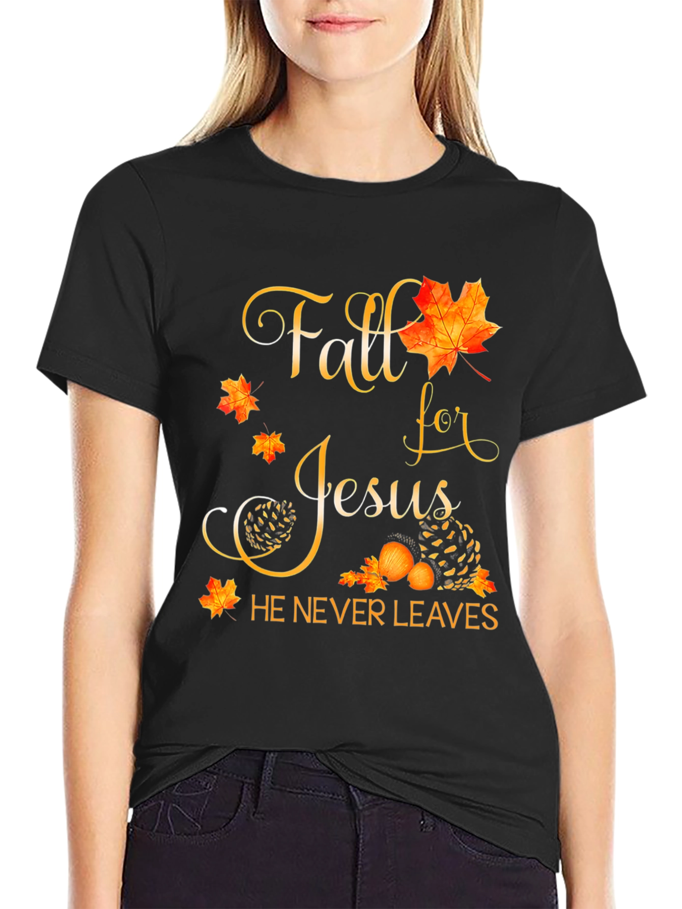 Fall for Jesus Black T-Shirt