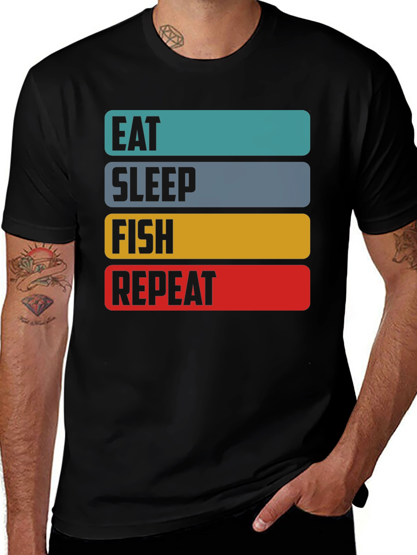 Eat Sleep Fish Repeat T-Shirt - Angler Gift