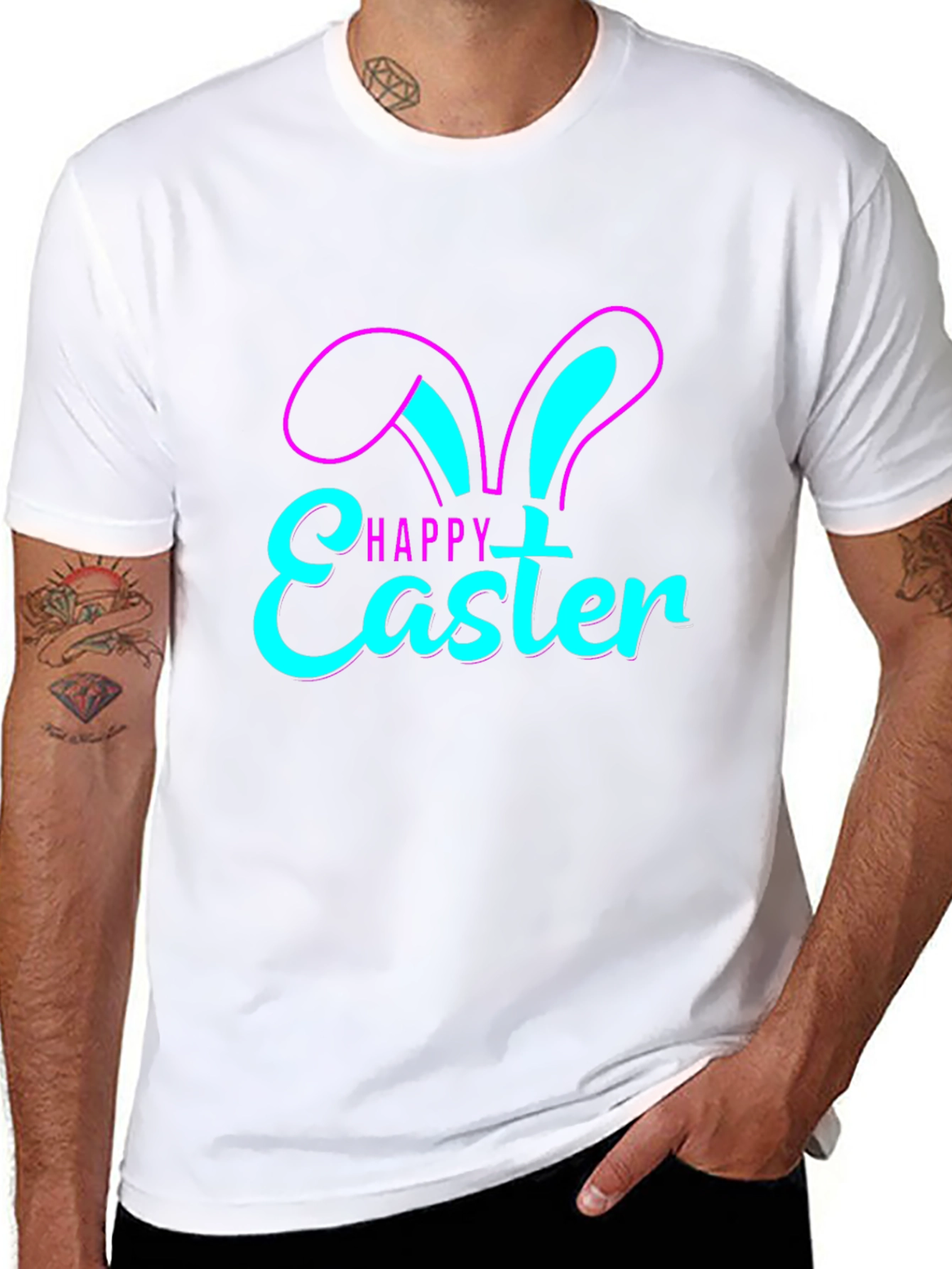 Happy Easter Bunny Ears Graphic T-Shirt