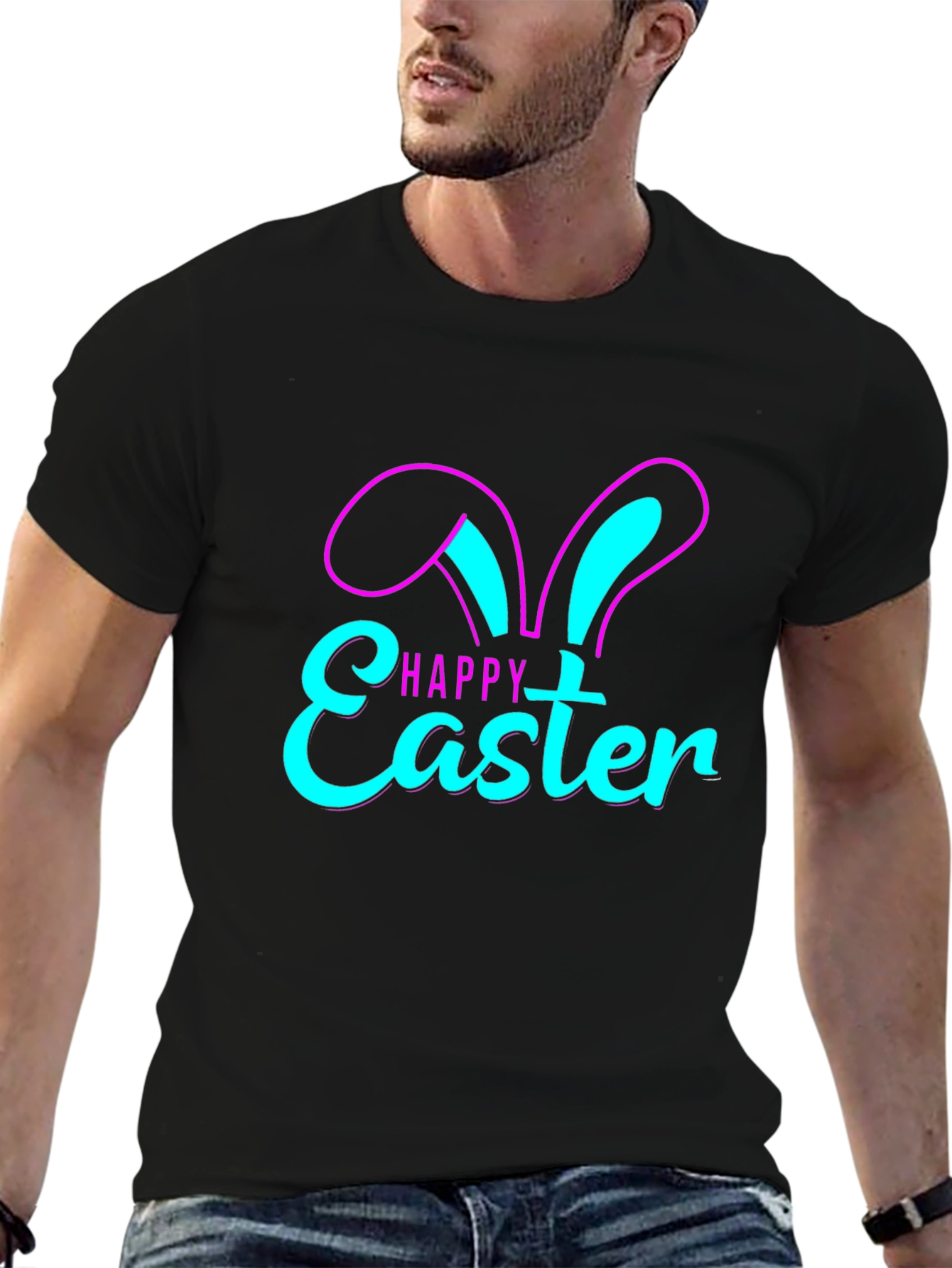Happy Easter Bunny Ears Graphic T-Shirt