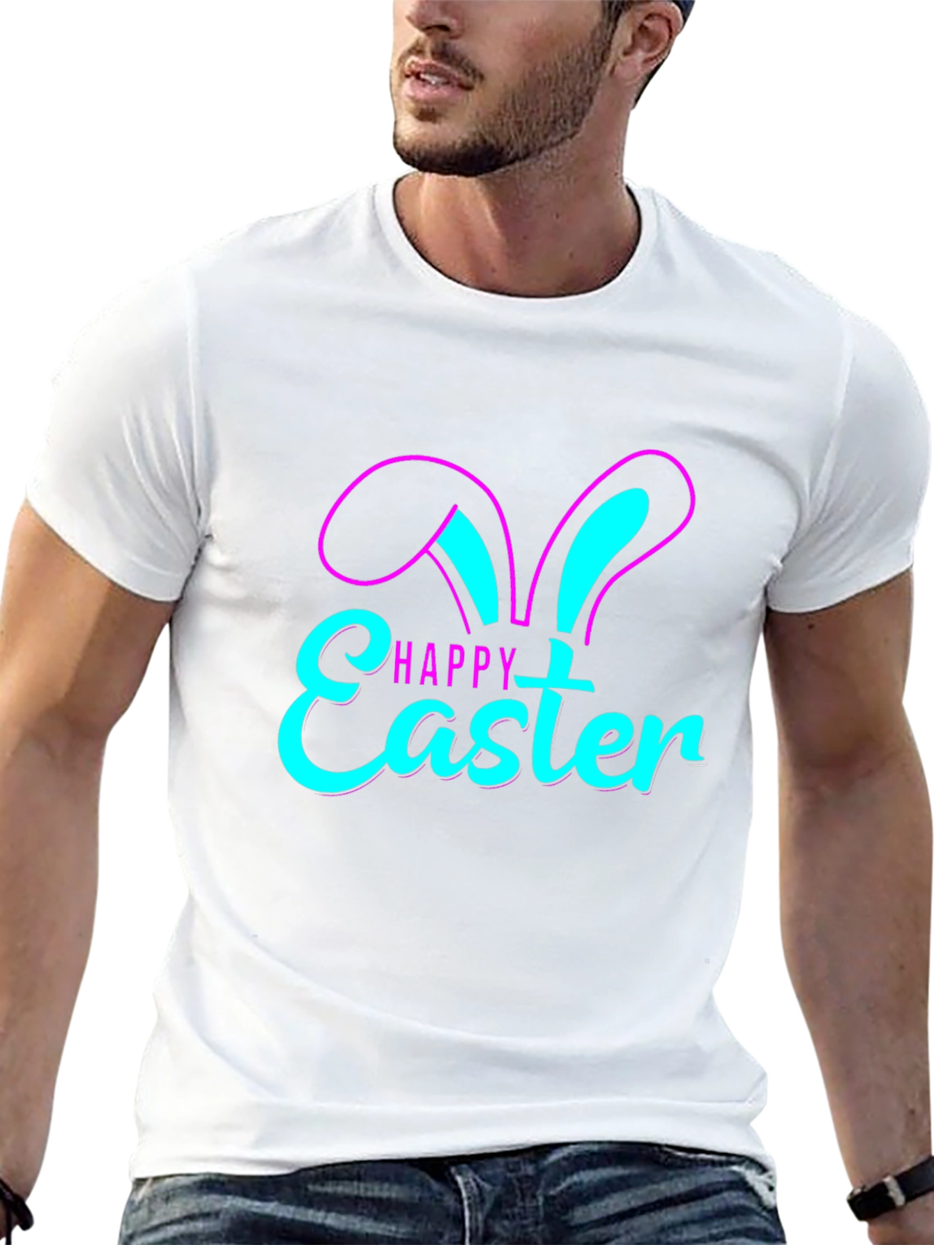 Happy Easter Bunny Ears Graphic T-Shirt