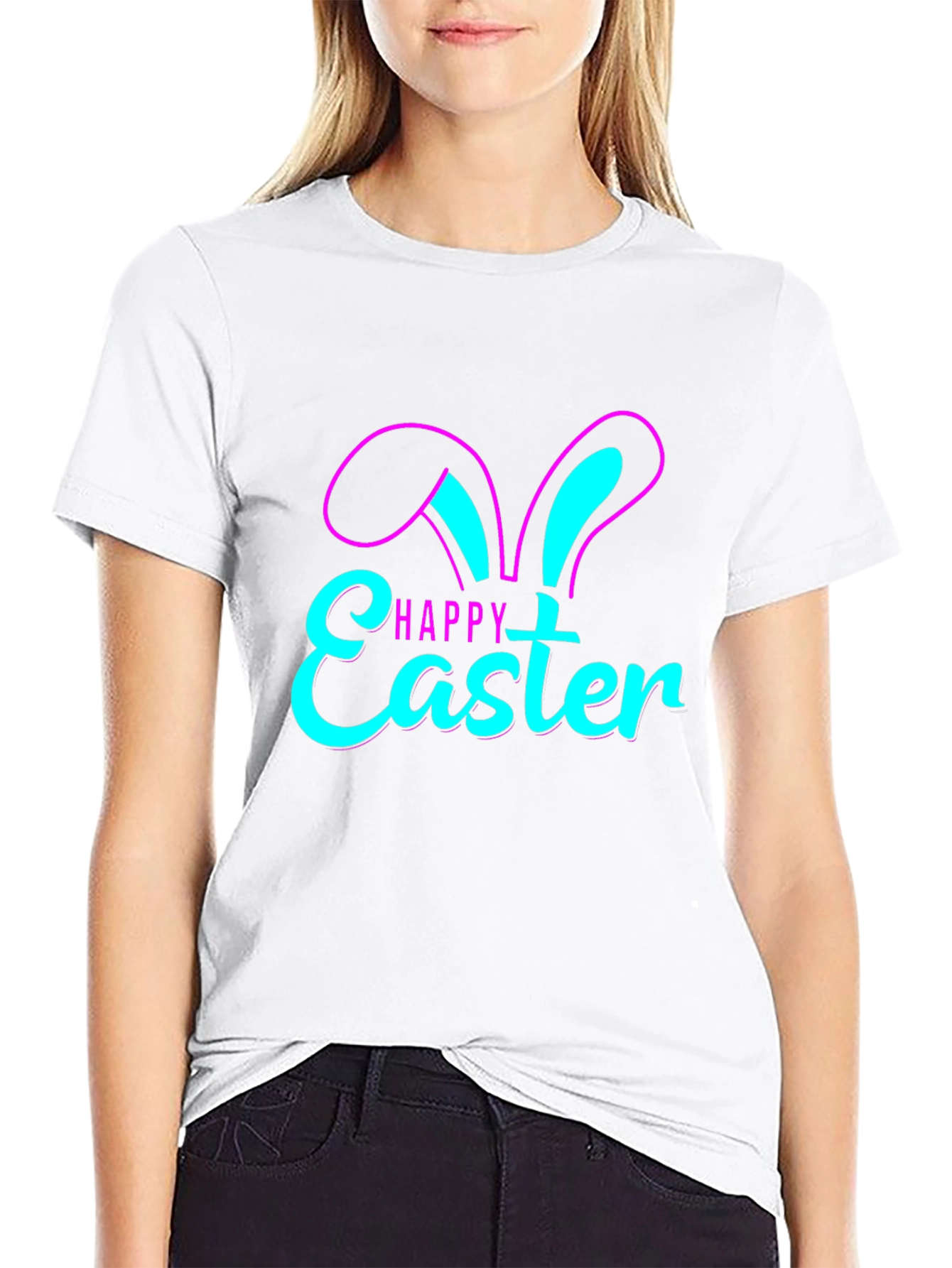 Happy Easter Bunny Ears Graphic T-Shirt