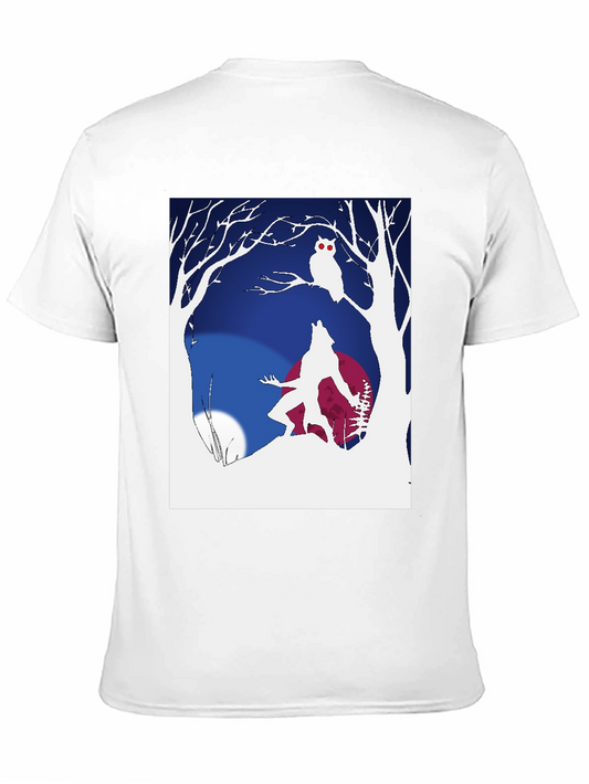 Werewolf & Owl Graphic Tee - Midnight Howl Design