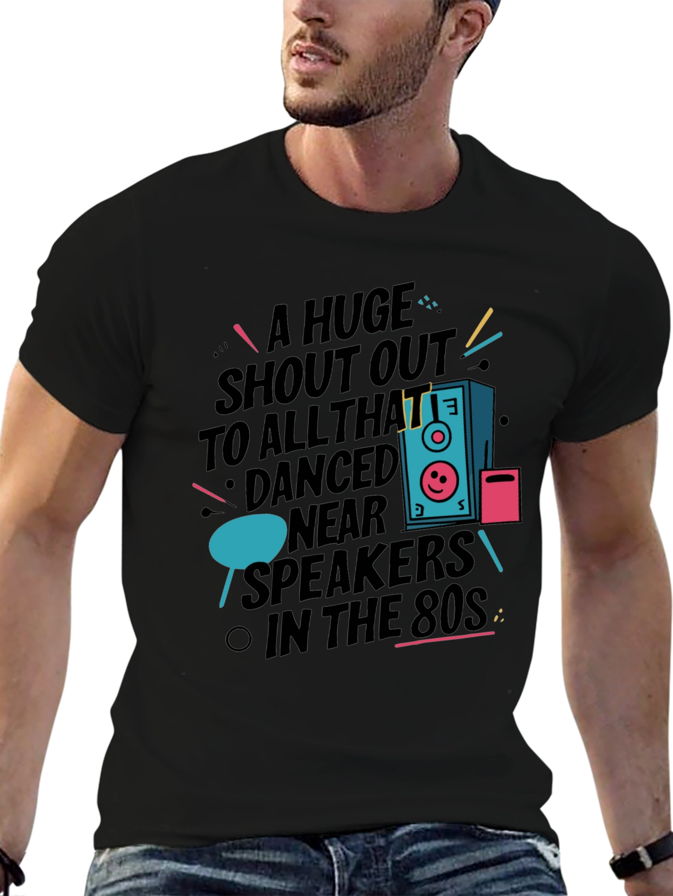 Retro 80s Speaker Graphic T-Shirt