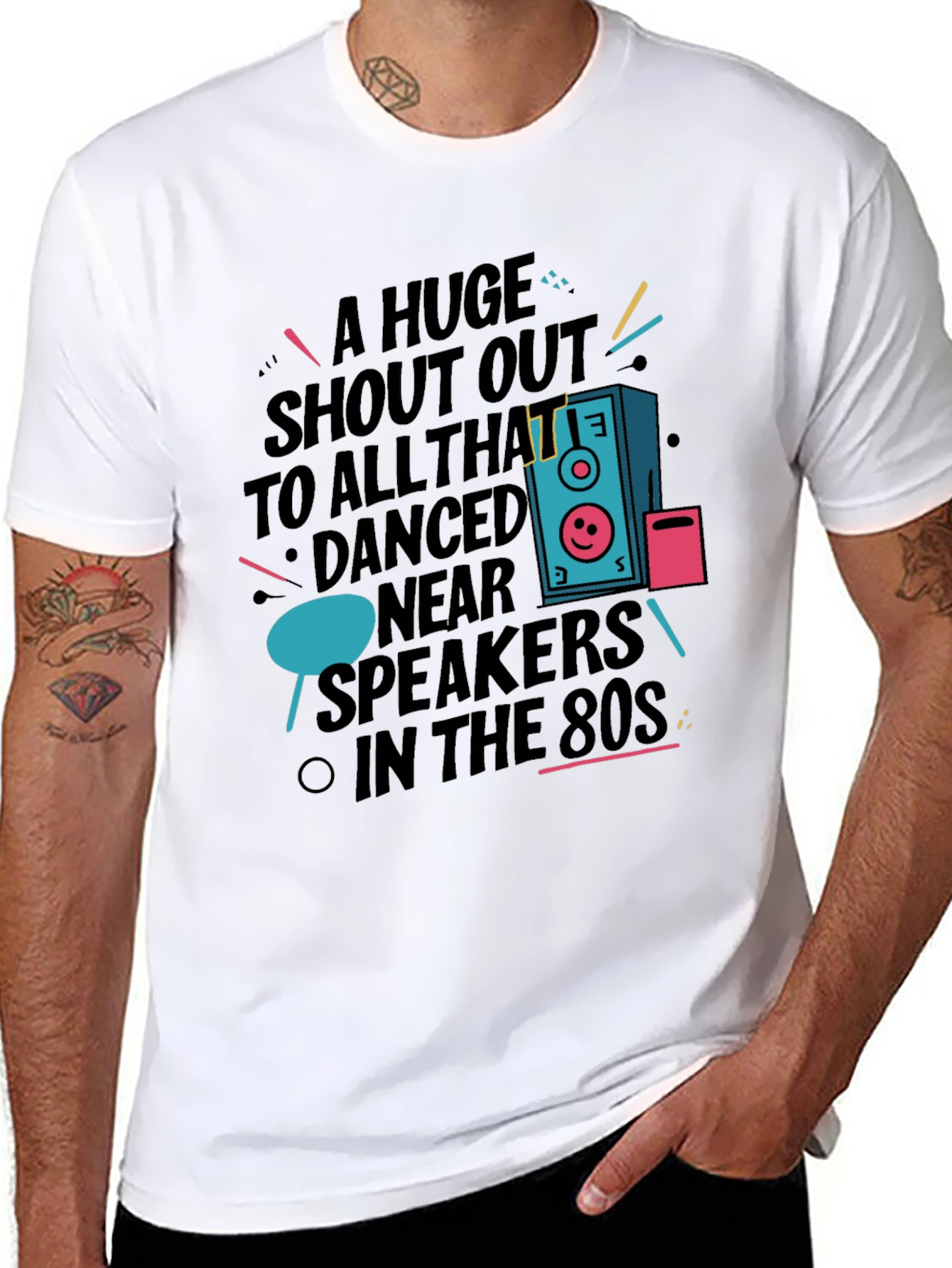 Retro 80s Speaker Graphic T-Shirt