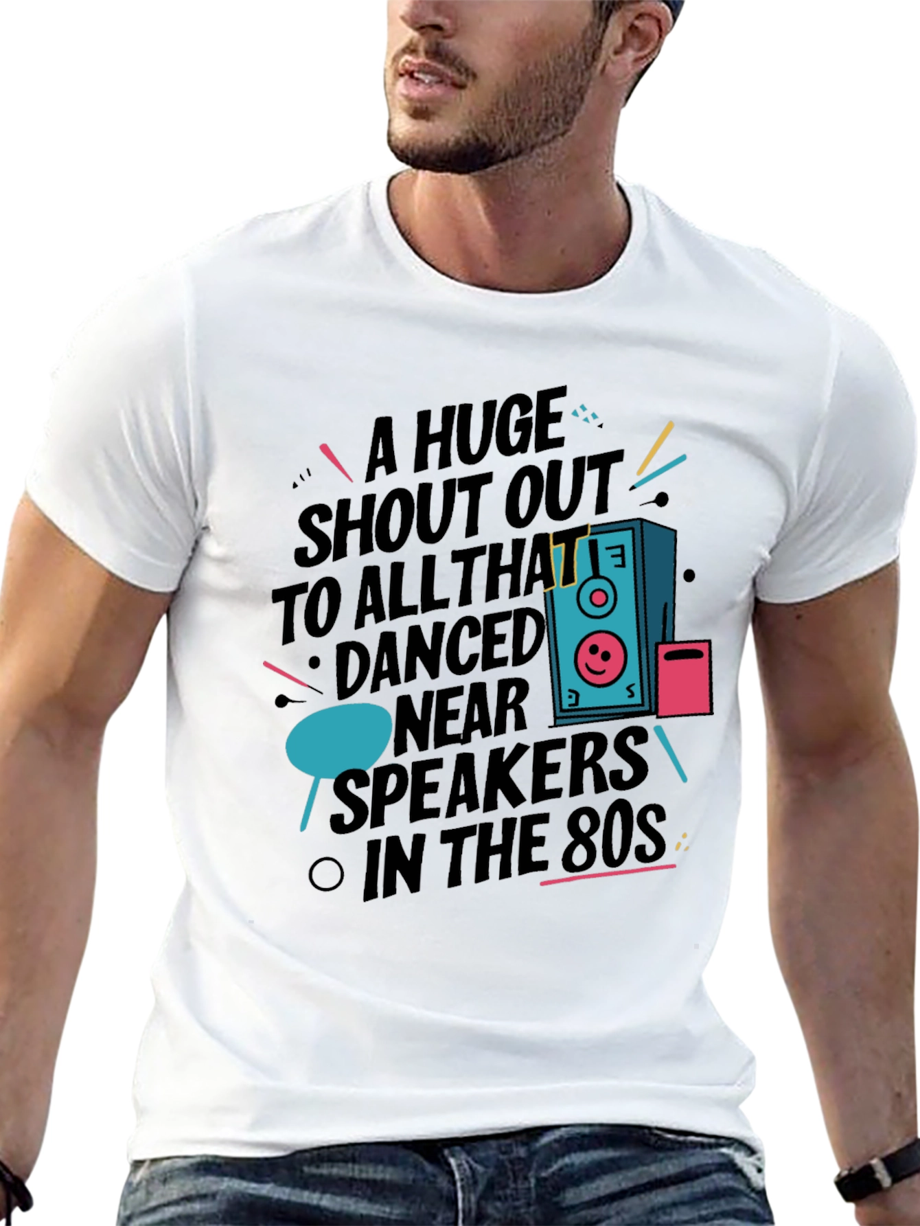 Retro 80s Speaker Graphic T-Shirt