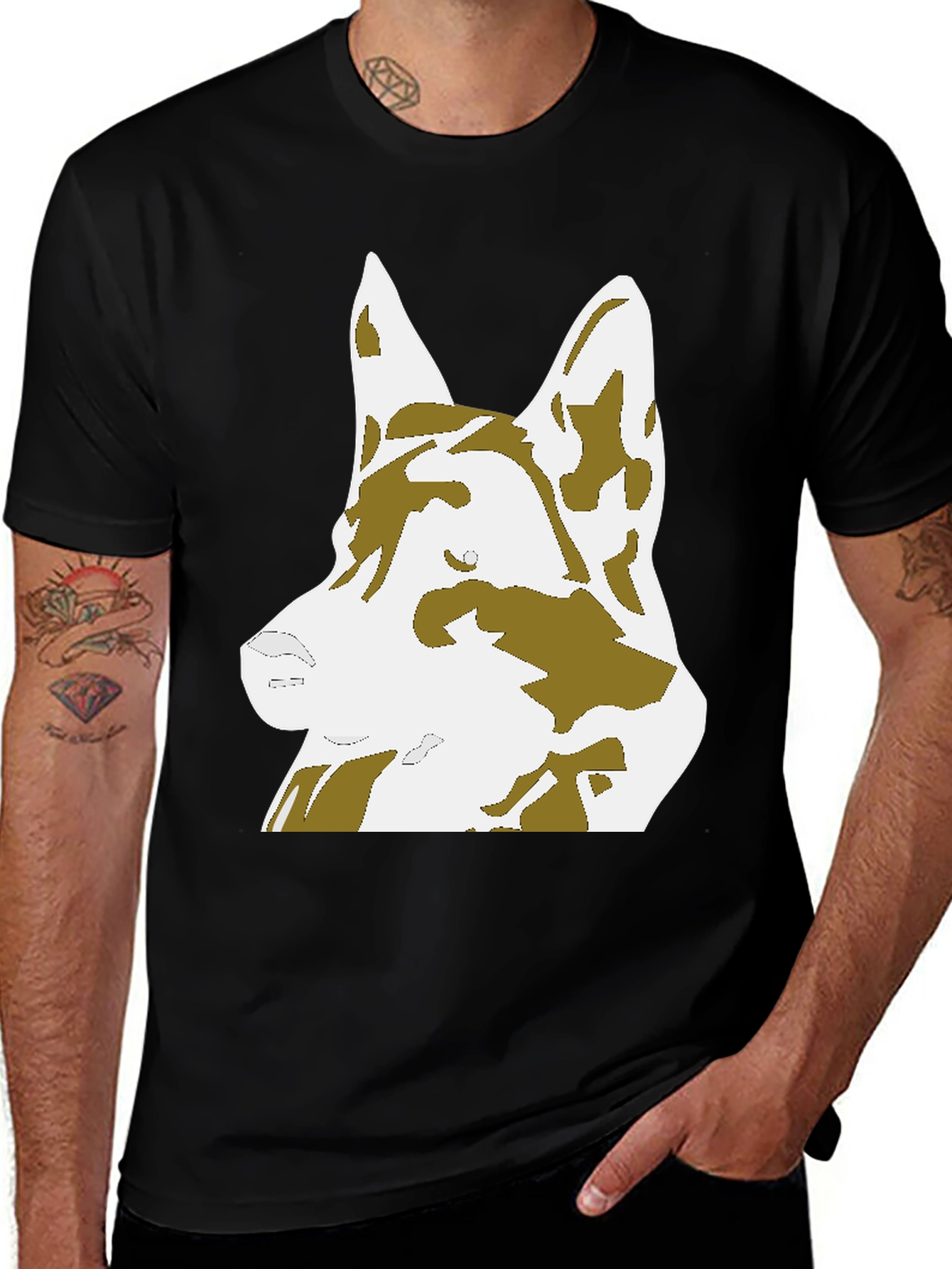 German Shepherd Graphic Tee - Black