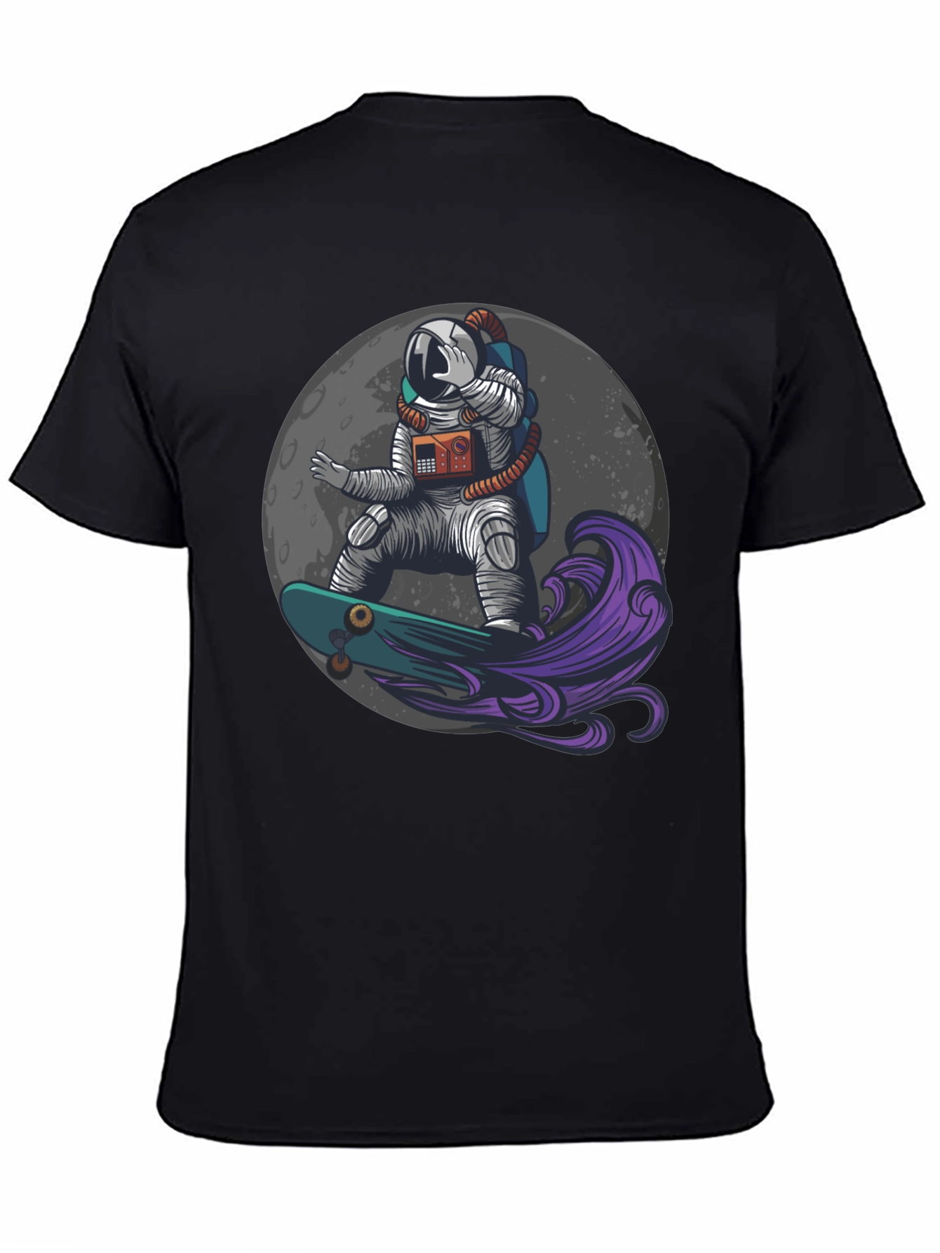 Astronaut Skateboard Moon Graphic T-Shirt