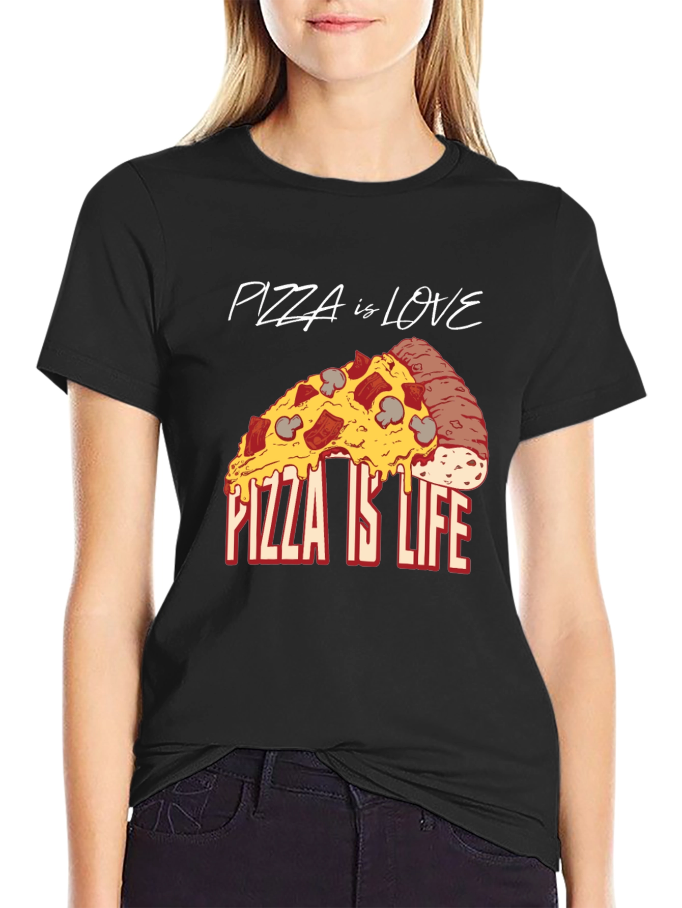 Pizza is Love Pizza is Life Graphic Tee
