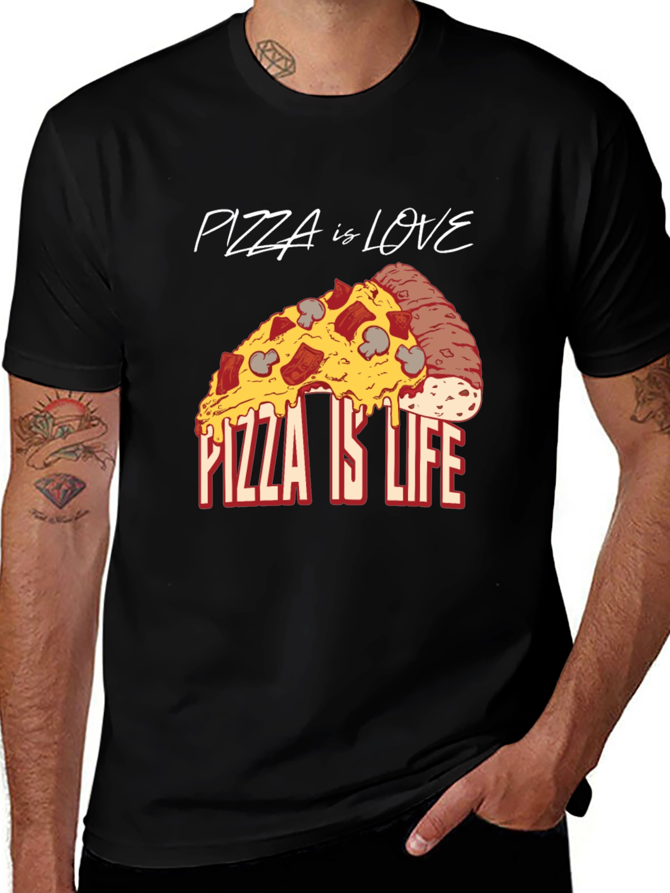 Pizza is Love Pizza is Life Graphic Tee