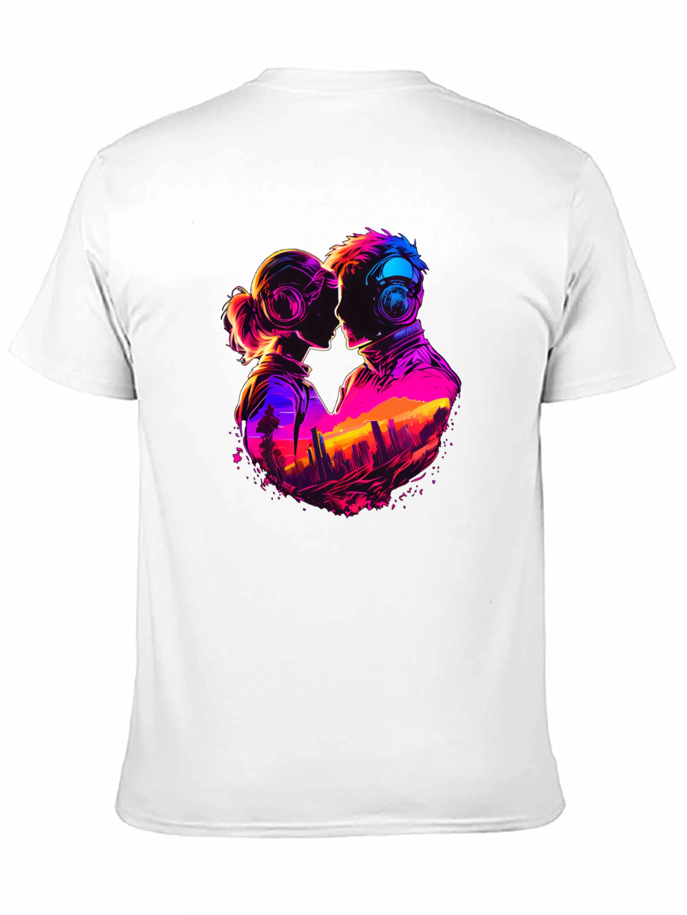 Retro Romance Graphic Tee - Cityscape Love