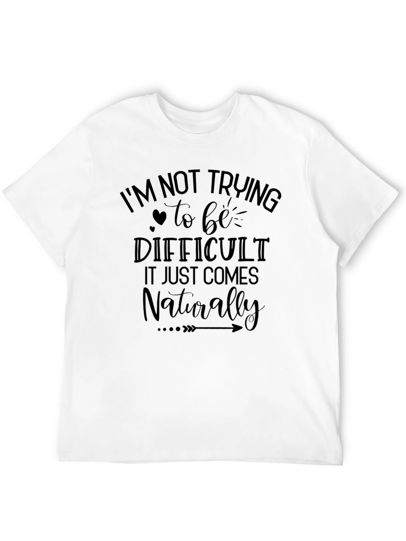 Difficult Naturally Black Graphic Tee