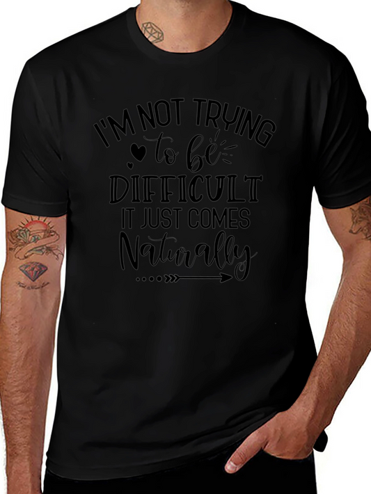 Difficult Naturally Black Graphic Tee