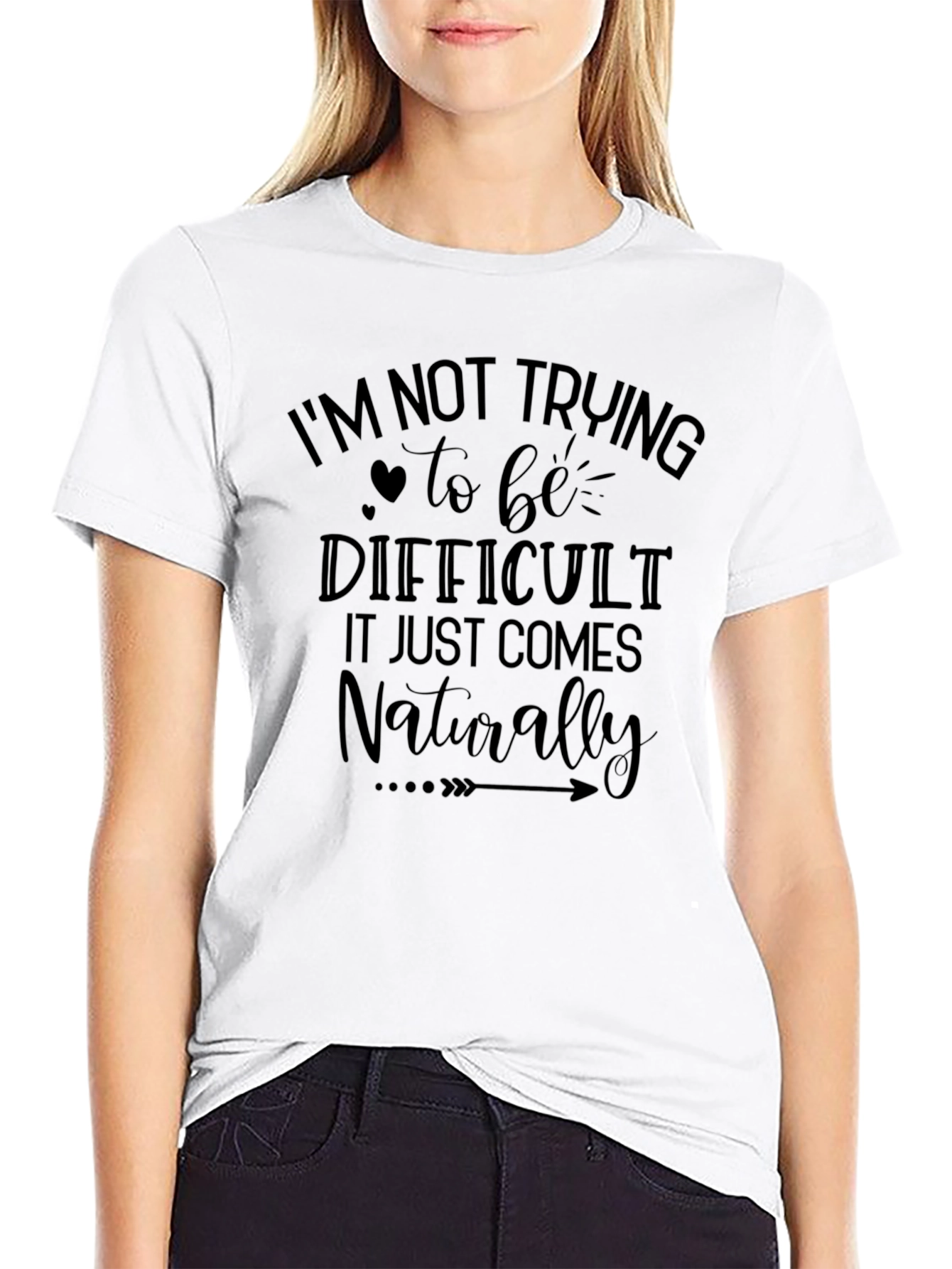 Difficult Naturally Black Graphic Tee