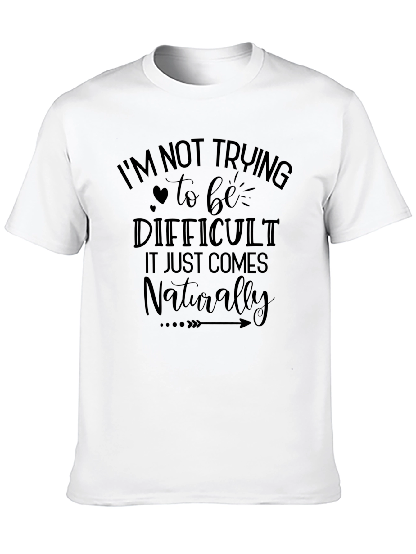 Difficult Naturally Black Graphic Tee